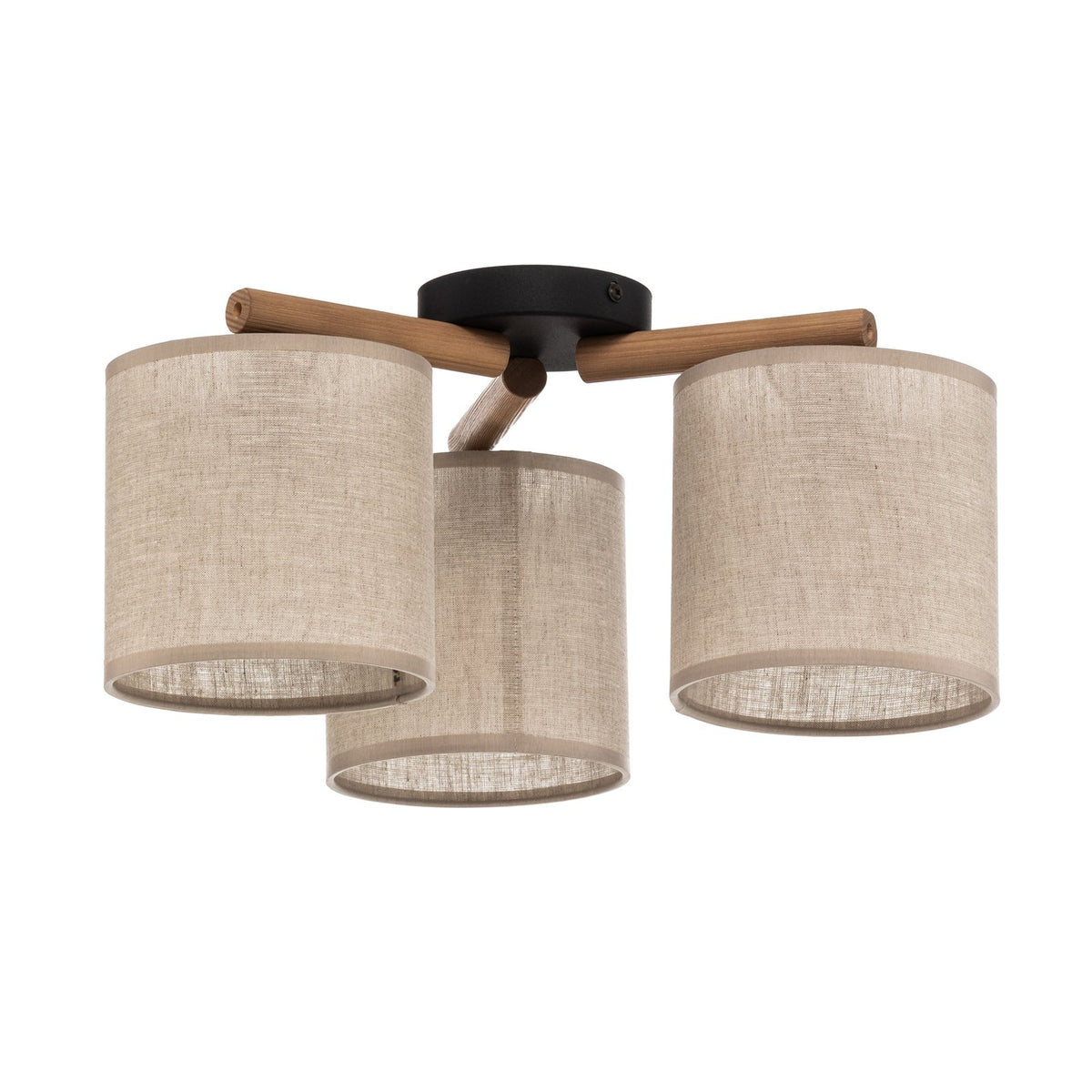 TK Lighting Deckenlampe Lampe Synonym Deva Textil Baumwolle Holz beige schwarz - 5901780568658