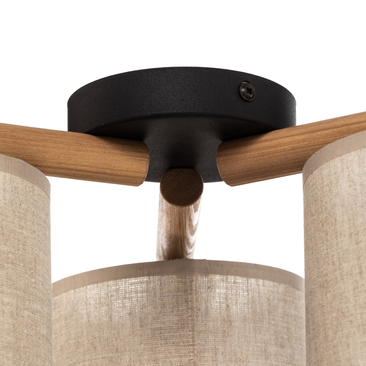 TK Lighting Deckenlampe Lampe Synonym Deva Textil Baumwolle Holz beige schwarz - 5901780568658