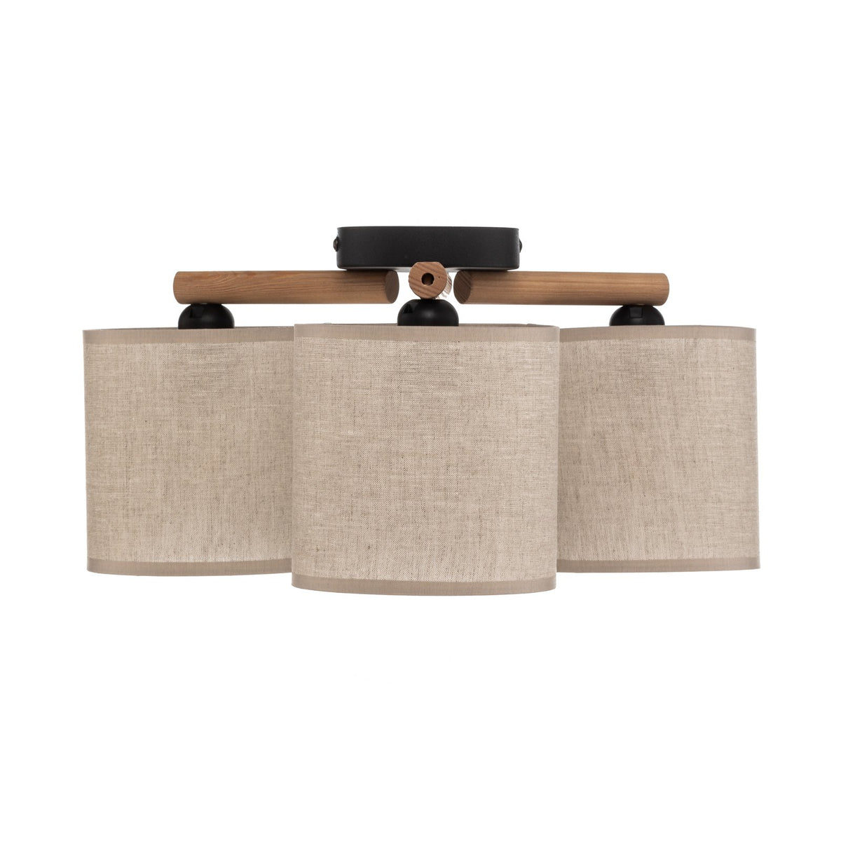 TK Lighting Deckenlampe Lampe Synonym Deva Textil Baumwolle Holz beige schwarz - 5901780568658