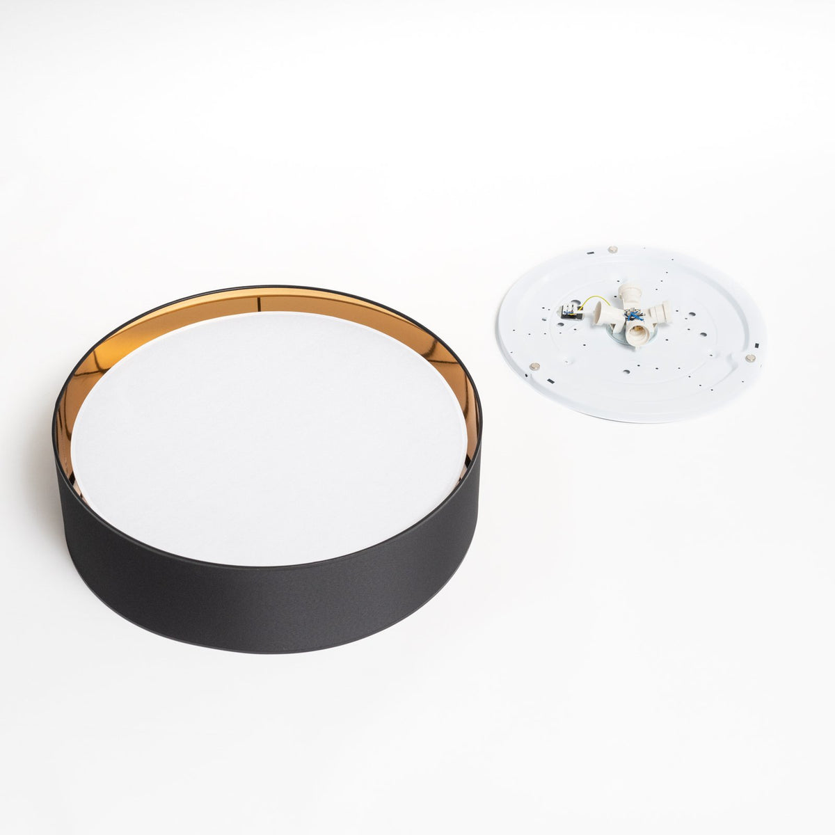TK Lighting Deckenleuchte Lampe Bilbao schwarz gold runde Leuchte Wohnzimmer - 5901780534325