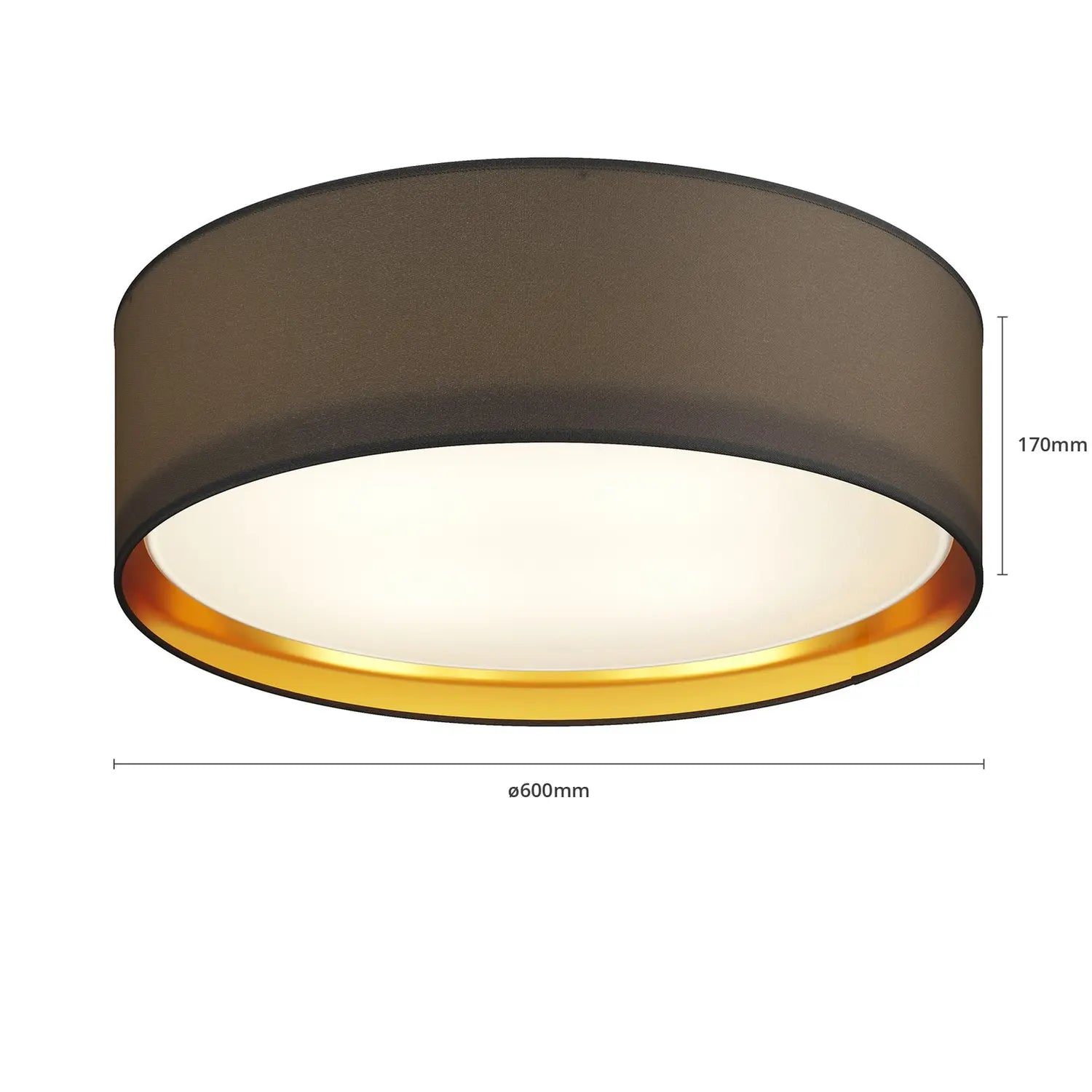 B-Ware Tk Lighting Deckenleuchte Lampe Bilbao Schwarz Gold Runde Leuchte Wohnzimmer - 5901780534325