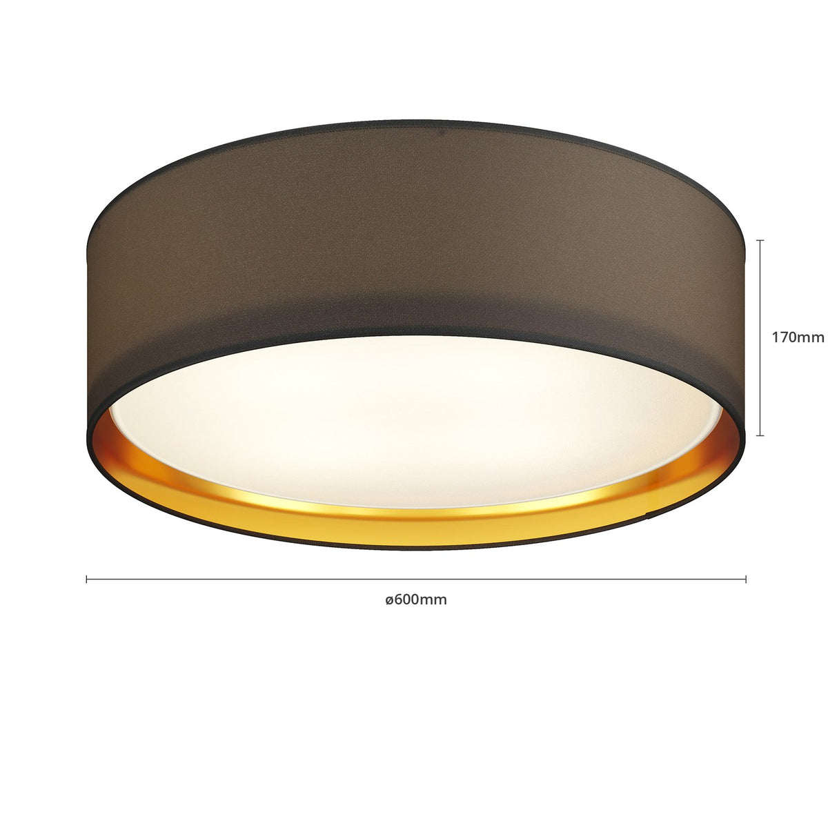 TK Lighting Deckenleuchte Lampe Bilbao schwarz gold runde Leuchte Wohnzimmer - 5901780534325