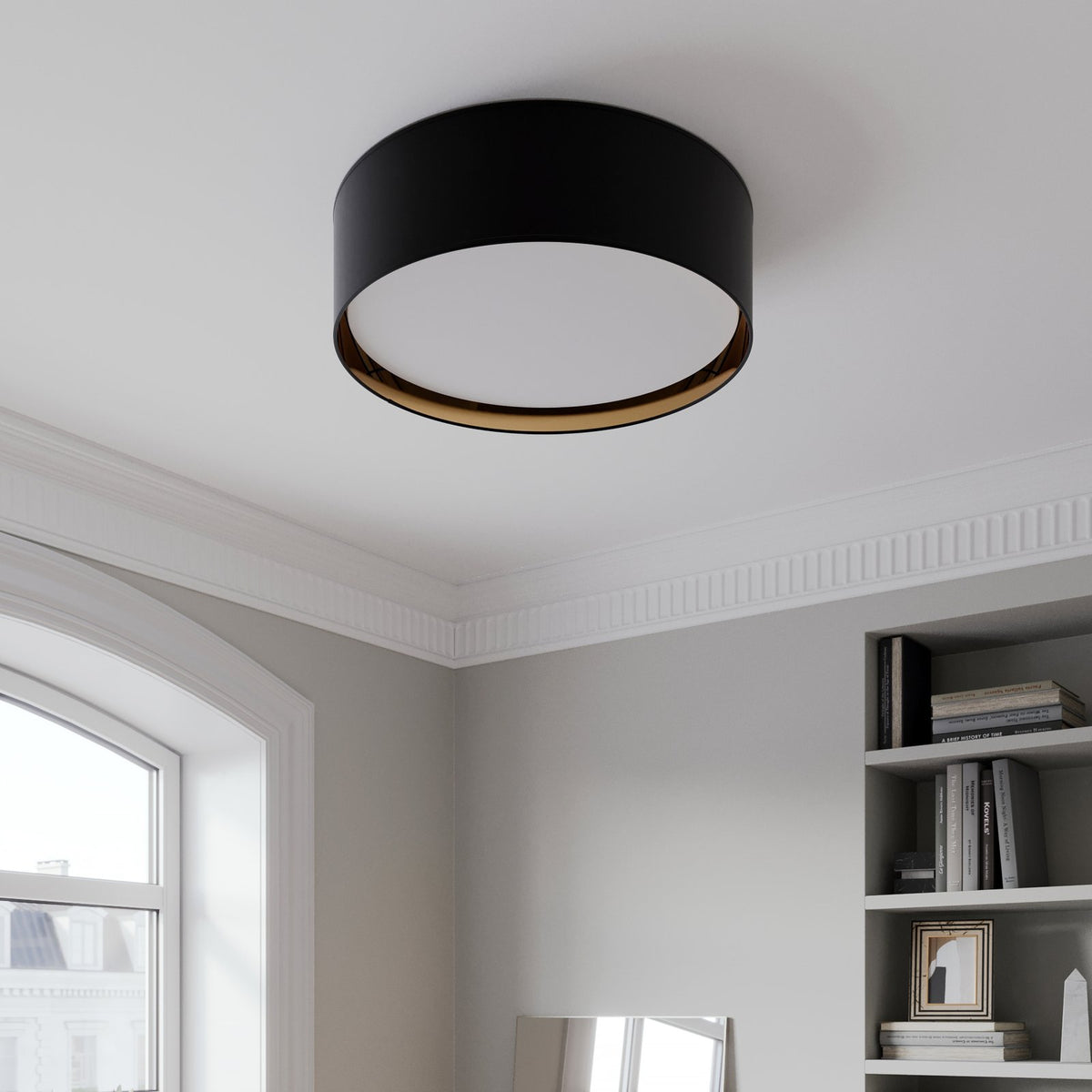 TK Lighting Deckenleuchte Lampe Bilbao schwarz gold runde Leuchte Wohnzimmer - 5901780534325
