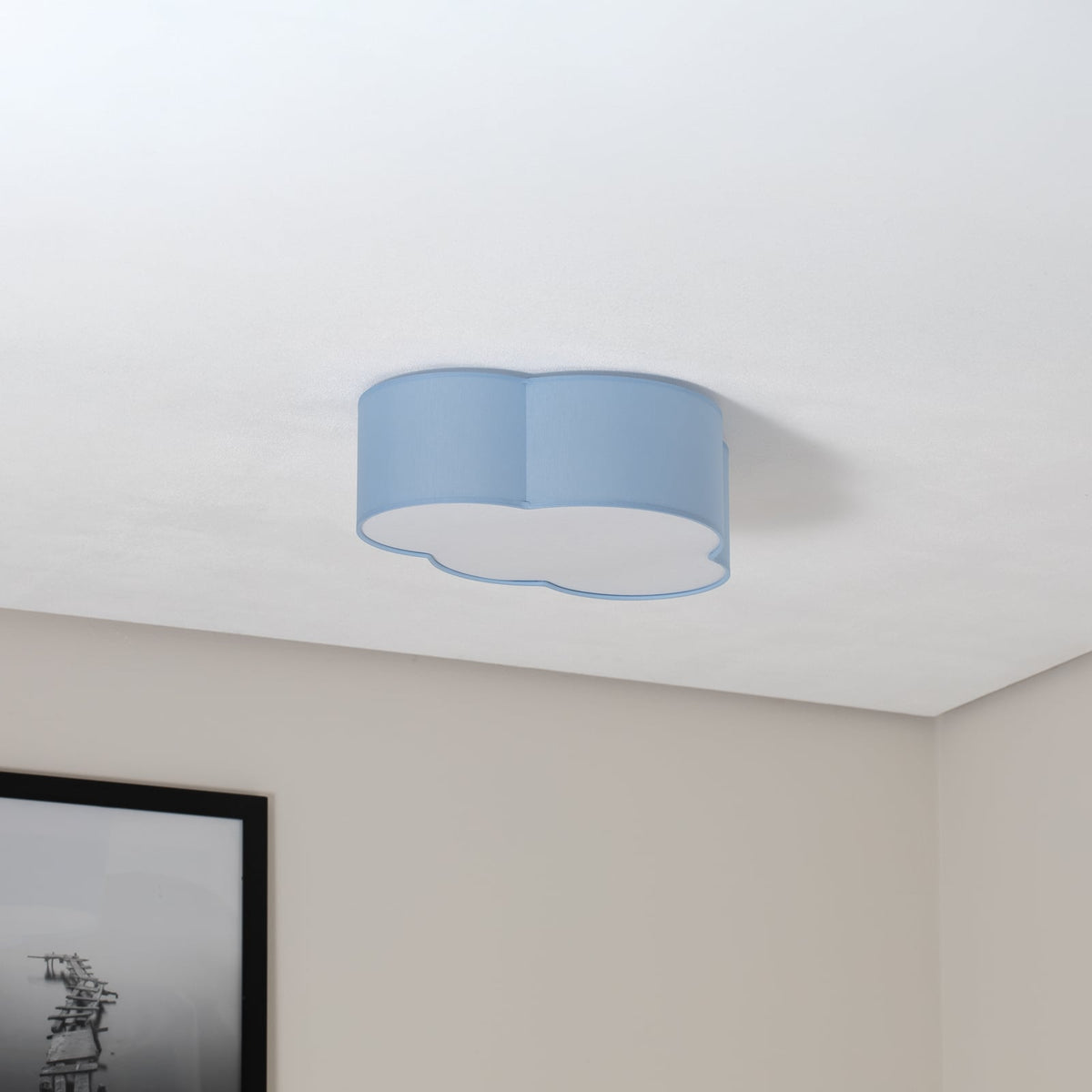 TK Lighting Deckenleuchte Lampe Cloud Wolke Kinderzimmer Textil Blau E27 LED - 5901780560744