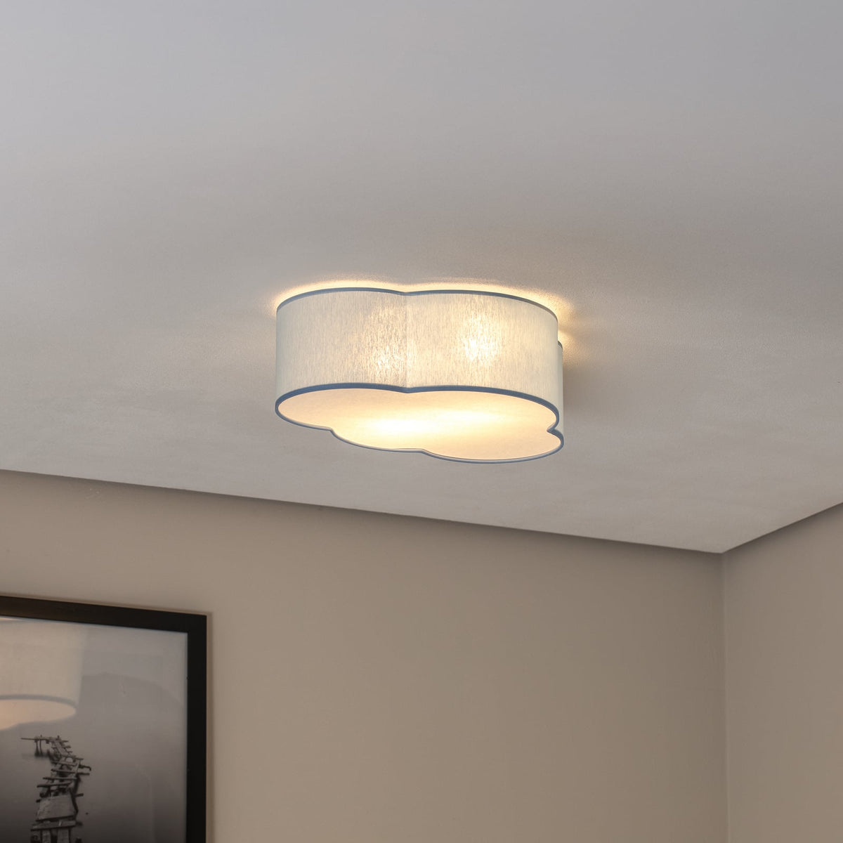 TK Lighting Deckenleuchte Lampe Cloud Wolke Kinderzimmer Textil Blau E27 LED - 5901780560744