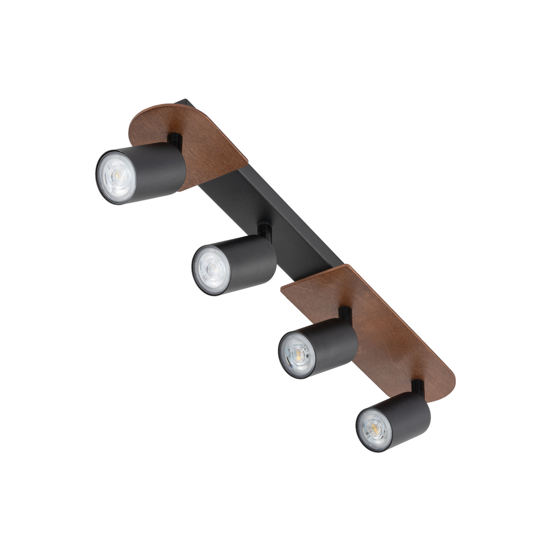 Tk Lighting Cover Wood Deckenspot Leuchte Lampe Nussbaum Vierflammig Gu10 Lampe B-Ware - 5901780568818