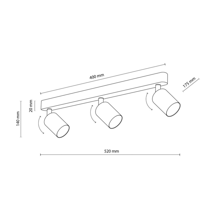 Tk Lighting Deckenstrahler Spot Livia Rosa 3 Flammig 52cm Siehe Text/Foto B-Ware - 5906135102341