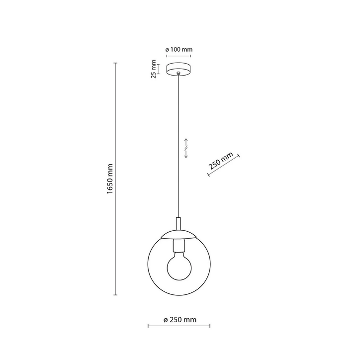 Tk Lighting Esme Hängeleuchte Pendelleuchte Kugel Glas Transparent ø 25 Cm E27 B-Ware - 5901780532666