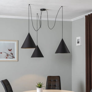 B-Ware Tk Lighting Pendelleuchte Hängelampe Cono Stahl Schwarz Matt 3 Flg Siehe Text
