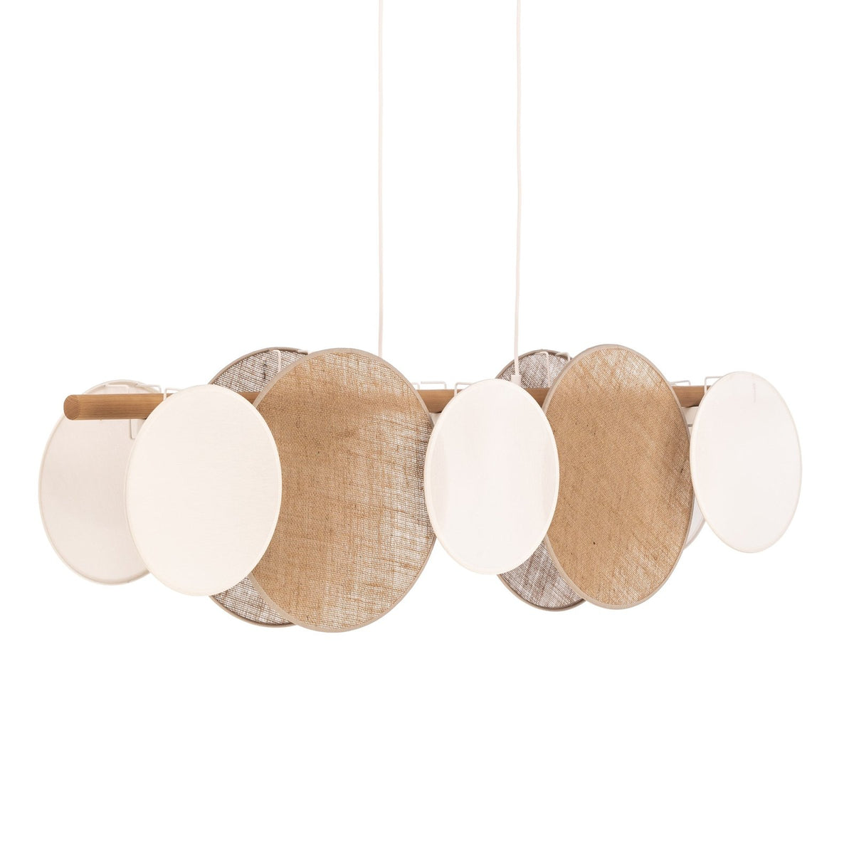 TK Lighting Hängelampe Pendelleuchte Pulse Juteschirme naturbraun weiß 5-flg - 5901780548155