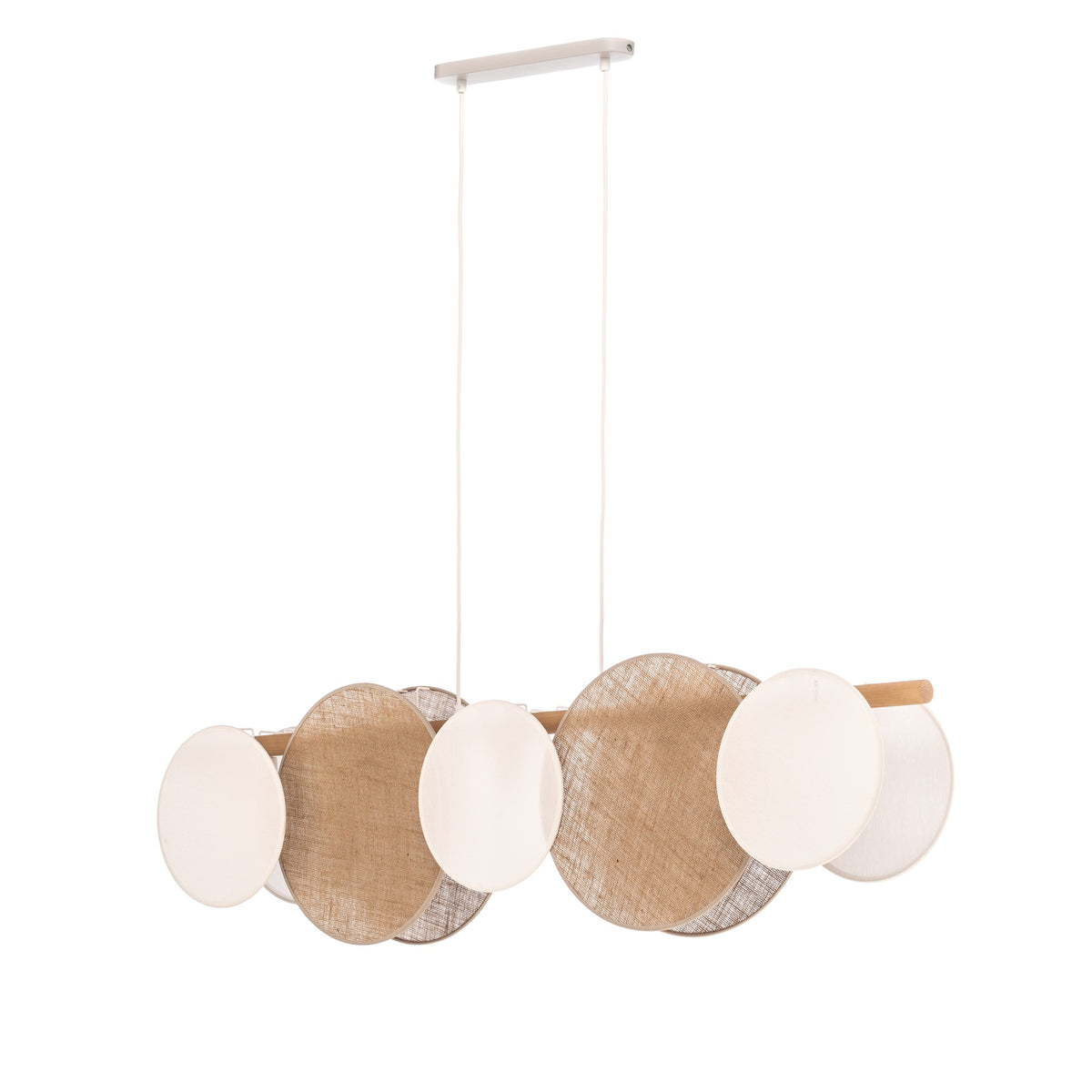 TK Lighting Hängelampe Pendelleuchte Pulse Juteschirme naturbraun weiß 5-flg - 5901780548155