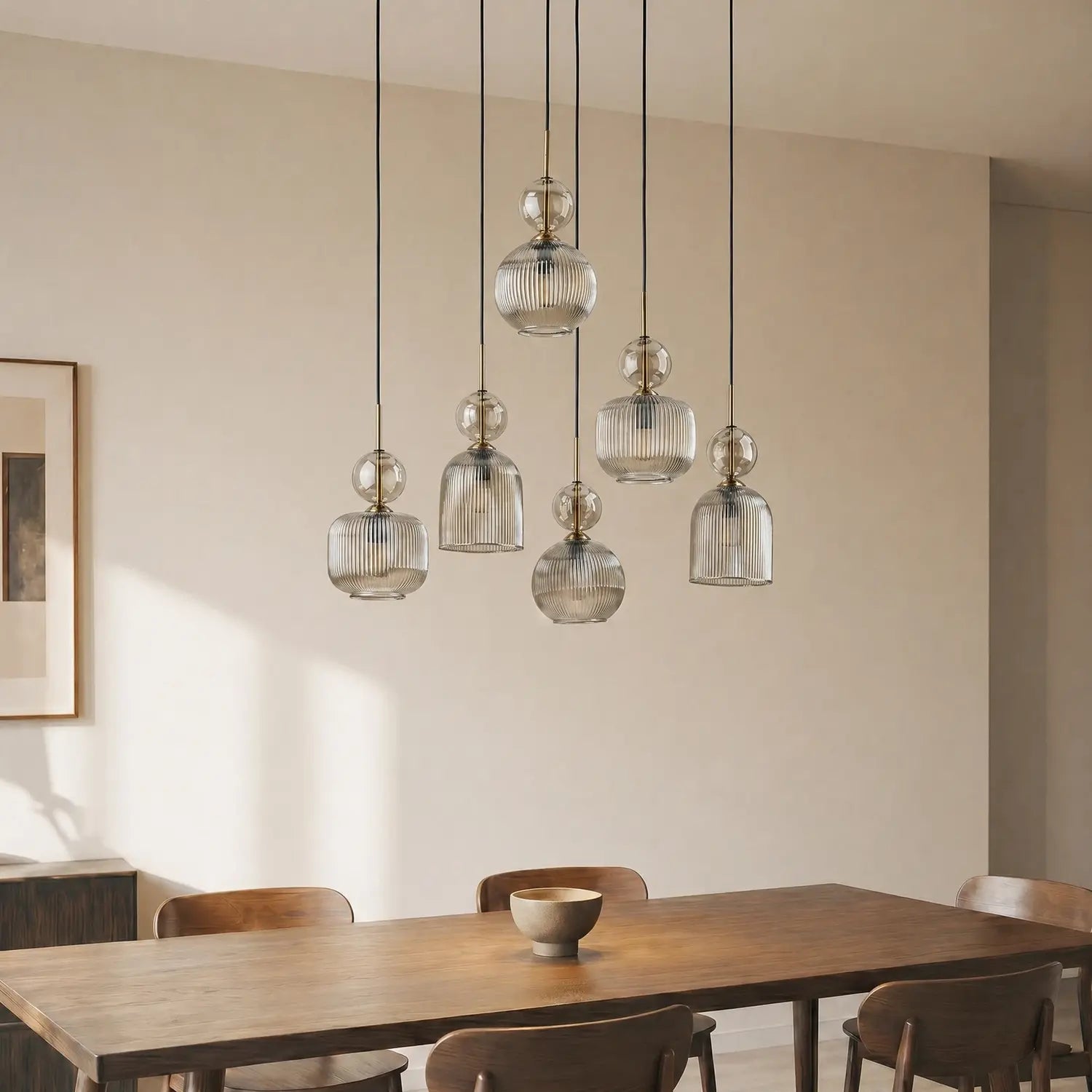 B-Ware Tk Lighting Hängelampe Pendelleuchte Sophia Glas Metall Schwarz Cognac E14 Led - 5906135110445