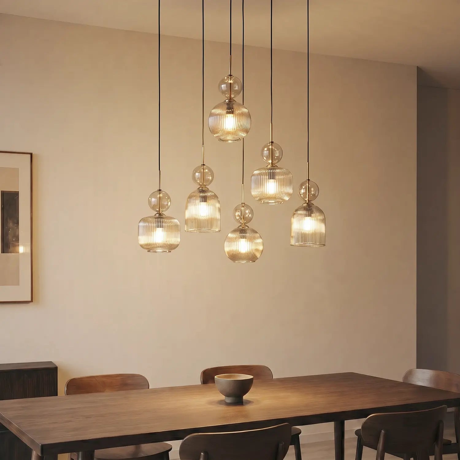 B-Ware Tk Lighting Hängelampe Pendelleuchte Sophia Glas Metall Schwarz Cognac E14 Led - 5906135110445