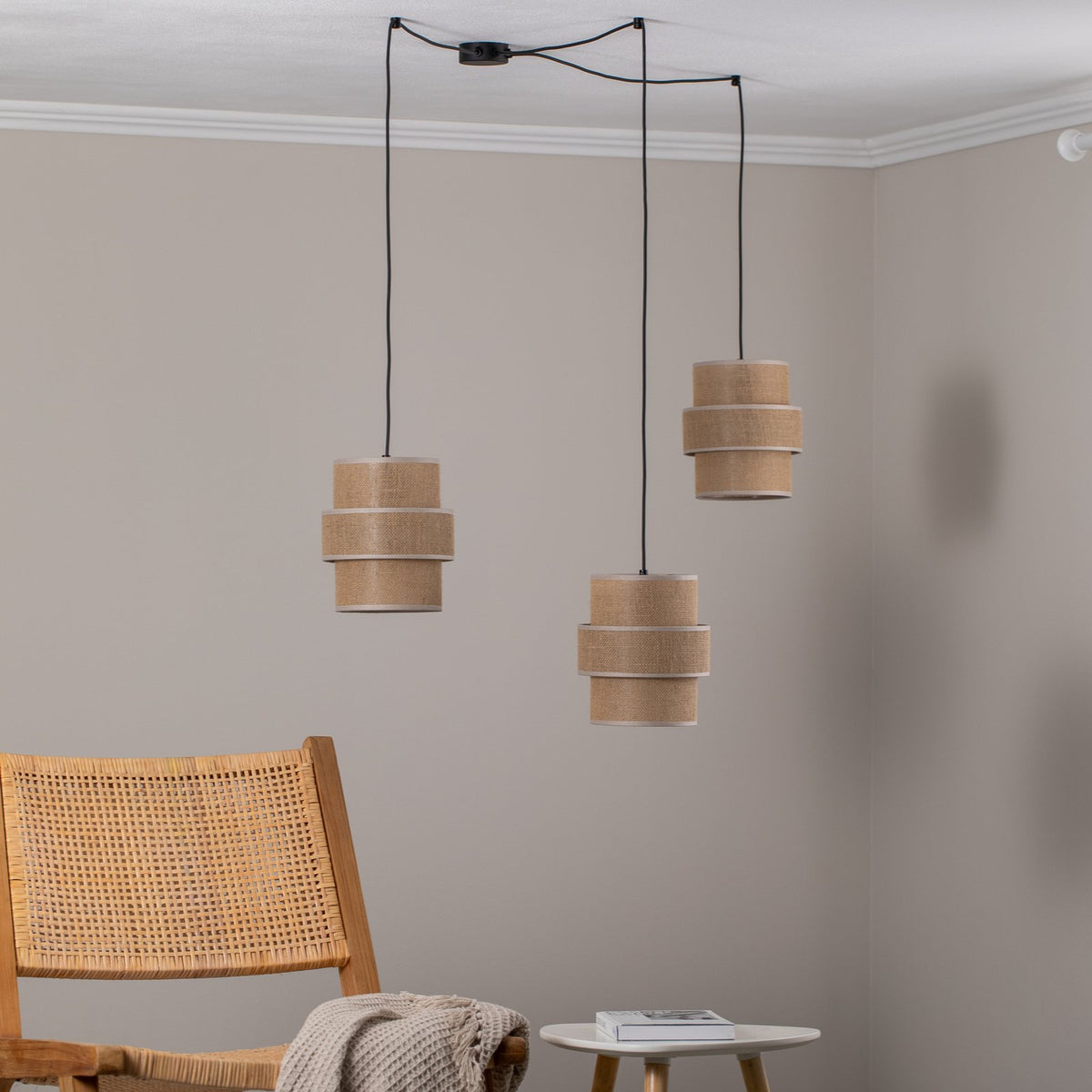 TK Lighting Hängeleuchte Pendelleuchte Calisto Jute 3-flammig SIEHE TEXT/FOTO - 5901780554033