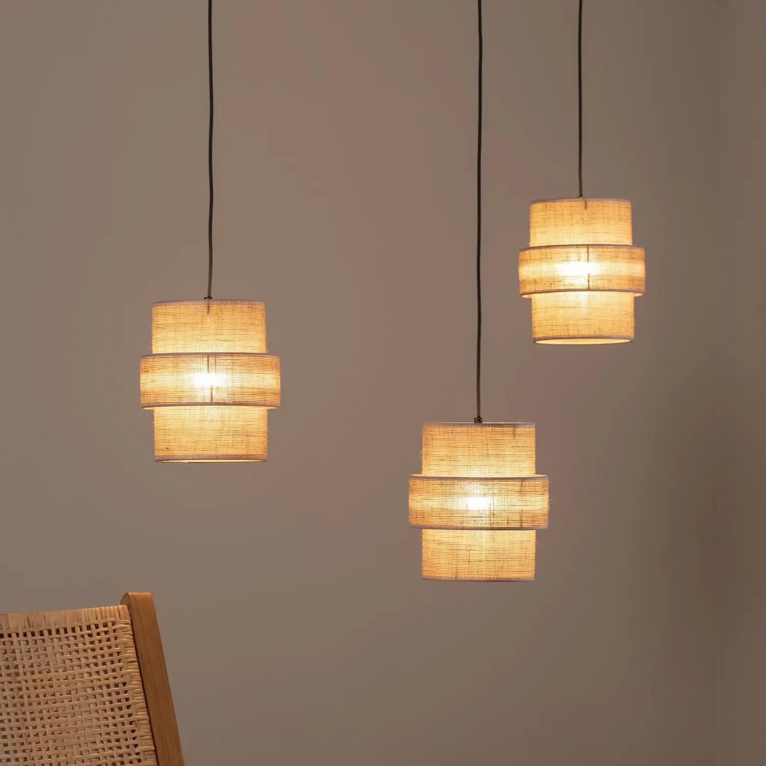 B-Ware Tk Lighting Hängeleuchte Pendelleuchte Calisto Jute Naturbraun 3 Flammig - 5901780554033