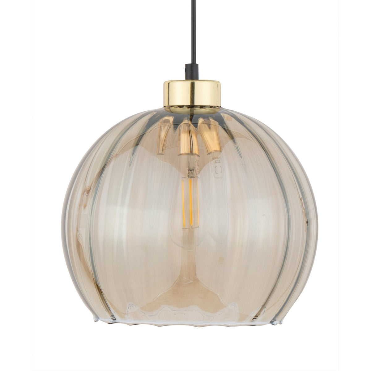 TK Lighting Hängeleuchte Pendelleuchte Lampe amber Glas einflammig Ø 25cm E27 - 5901780546366