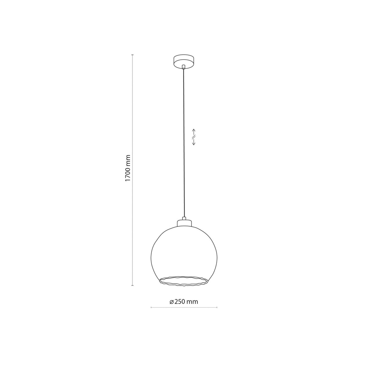 TK Lighting Hängeleuchte Pendelleuchte Lampe amber Glas einflammig Ø 25cm E27 - 5901780546366