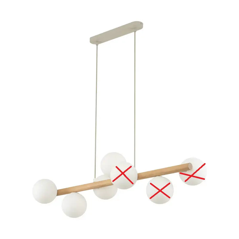 B-Ware Tk Lighting Hängeleuchte Estera Opalglas Holz Siebenflammig Siehe Text/Foto - 5901780559052