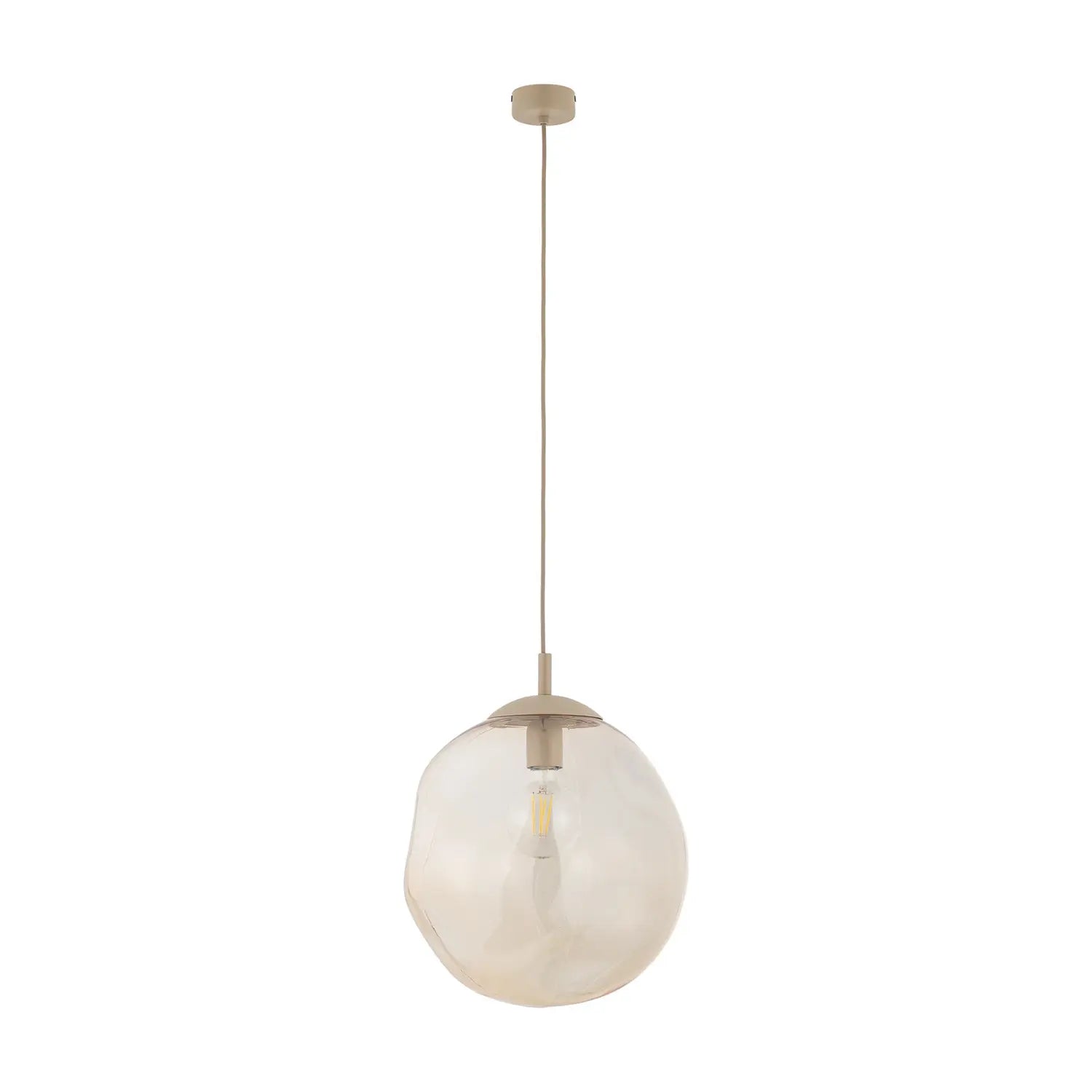 B-Ware Tk Lighting Hängeleuchte Pendelleuchte Lava Glas Sand Cognac E27 Led ø 35 Cm - 5906135113255