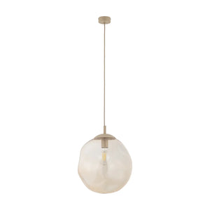 B-Ware Tk Lighting Hängeleuchte Pendelleuchte Lava Glas Sand Cognac E27 Led ø 35 Cm