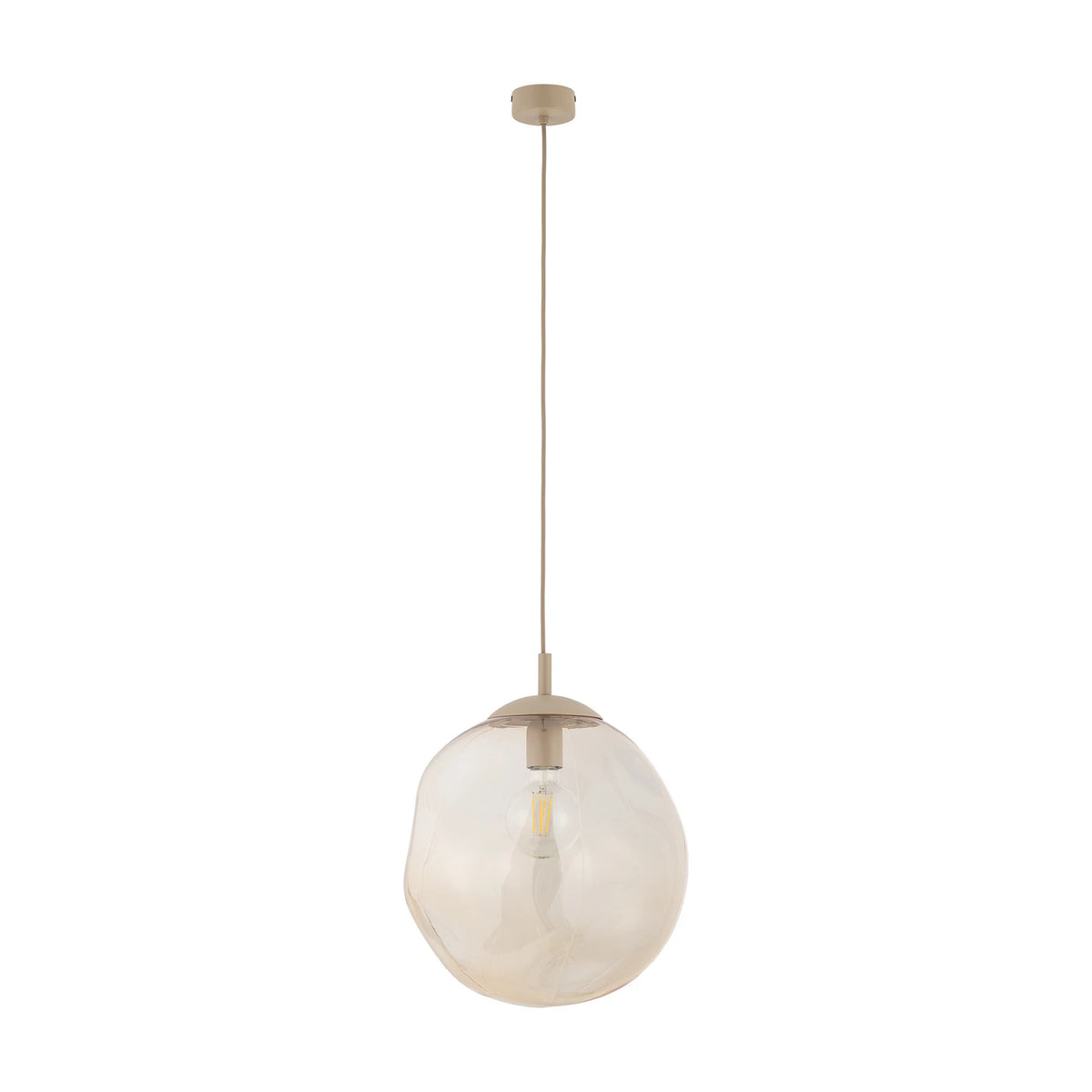 TK Lighting Hängeleuchte Pendelleuchte Lava Glas Sand Cognac E27 LED Ø 35 cm - 5906135113255