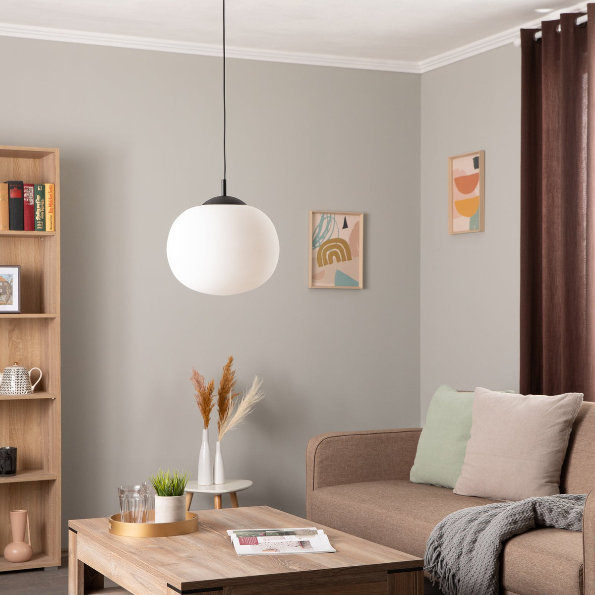 TK Lighting Hängeleuchte Pendelleuchte Vibe Leuchte Lampe Glas opalweiß Ø 35 cm - 5901780548049