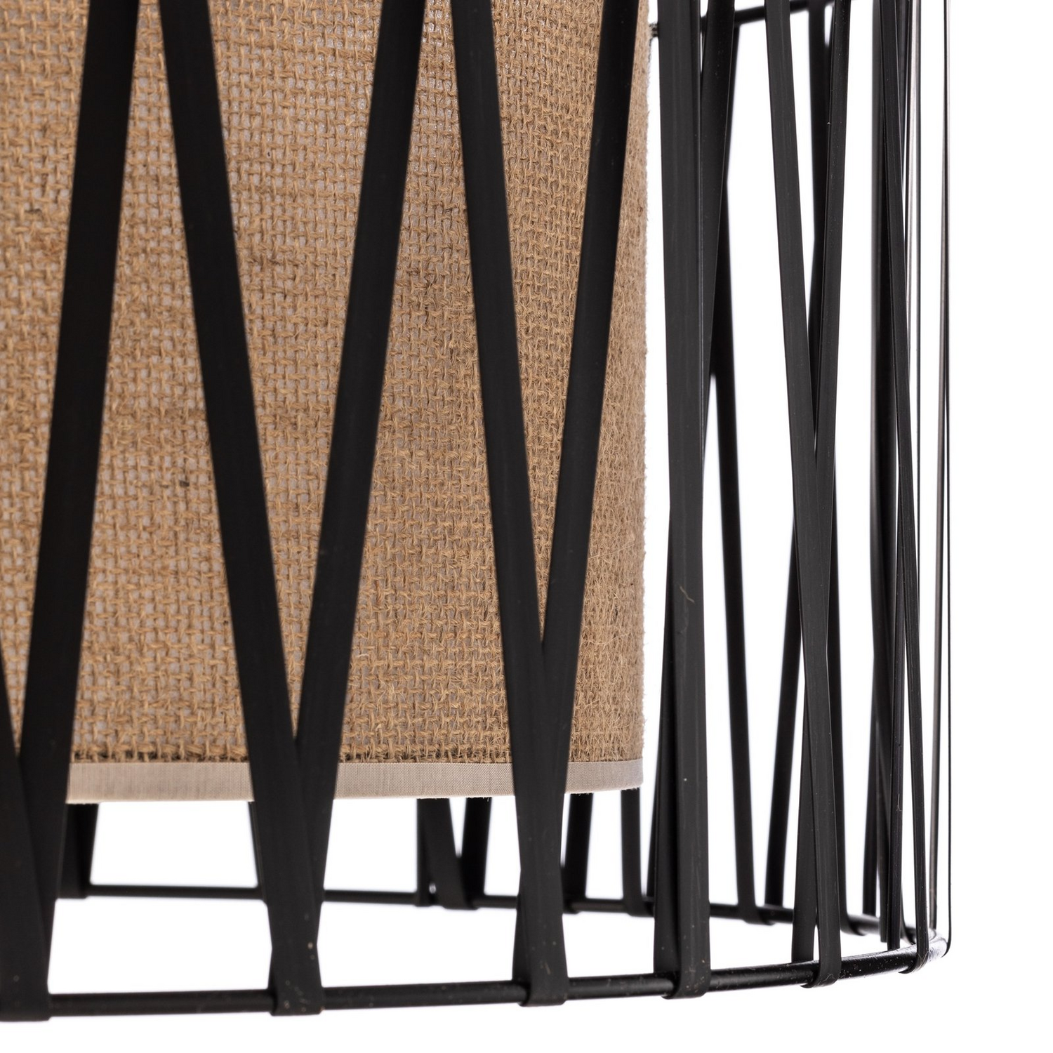 Tk Lighting Harmony Deckenleuchte Lampenschirm Jute Schwarz Natur ø 50 Cm E27 B-Ware - 5901780559403