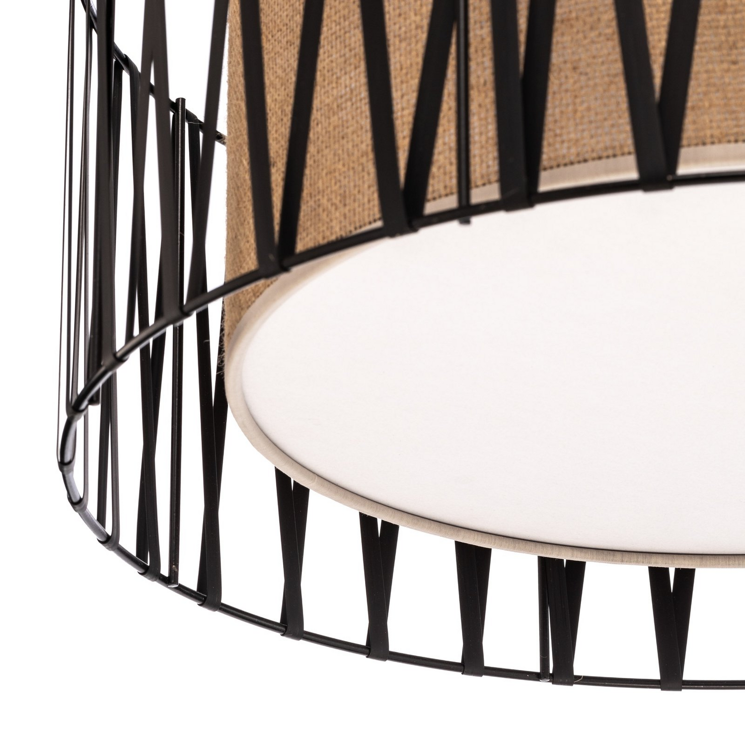 Tk Lighting Harmony Deckenleuchte Lampenschirm Jute Schwarz Natur ø 50 Cm E27 B-Ware - 5901780559403