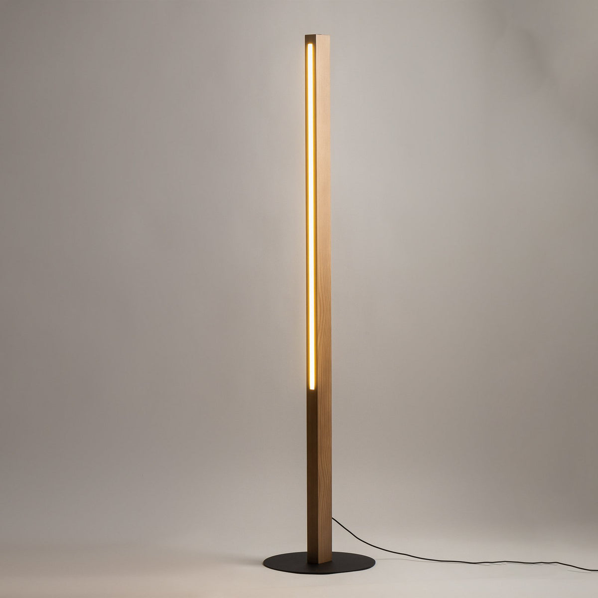 TK Lighting Stehleuchte Standlampe LED Holz Lampe schwarz Metall Touchdimmer Kie - 5901780513917
