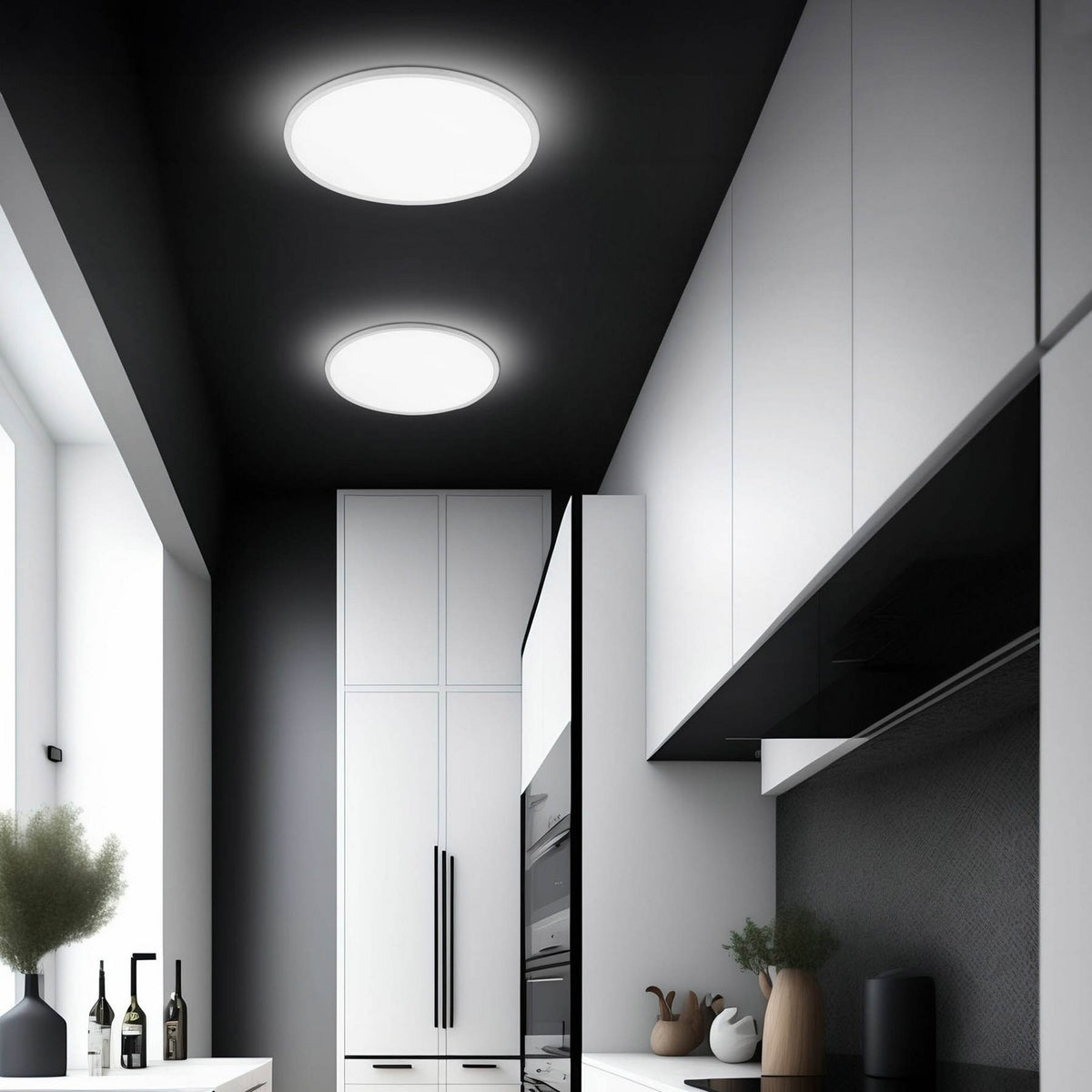 TK Lighting LED Panel Deckenleuchte Lampe Aqua rund 30 cm weiß Metall Kunststoff - 5901780569006