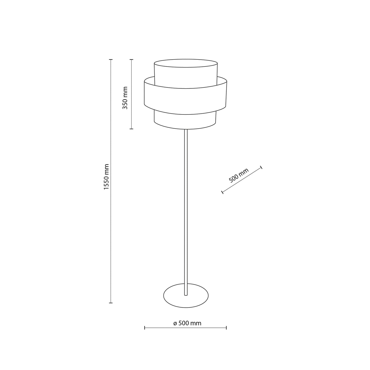 B-Ware Tk Lighting Stehleuchte Calisto Jute Zylinder Natur Textil Schwarz 155cm E27 Led - 5901780554057