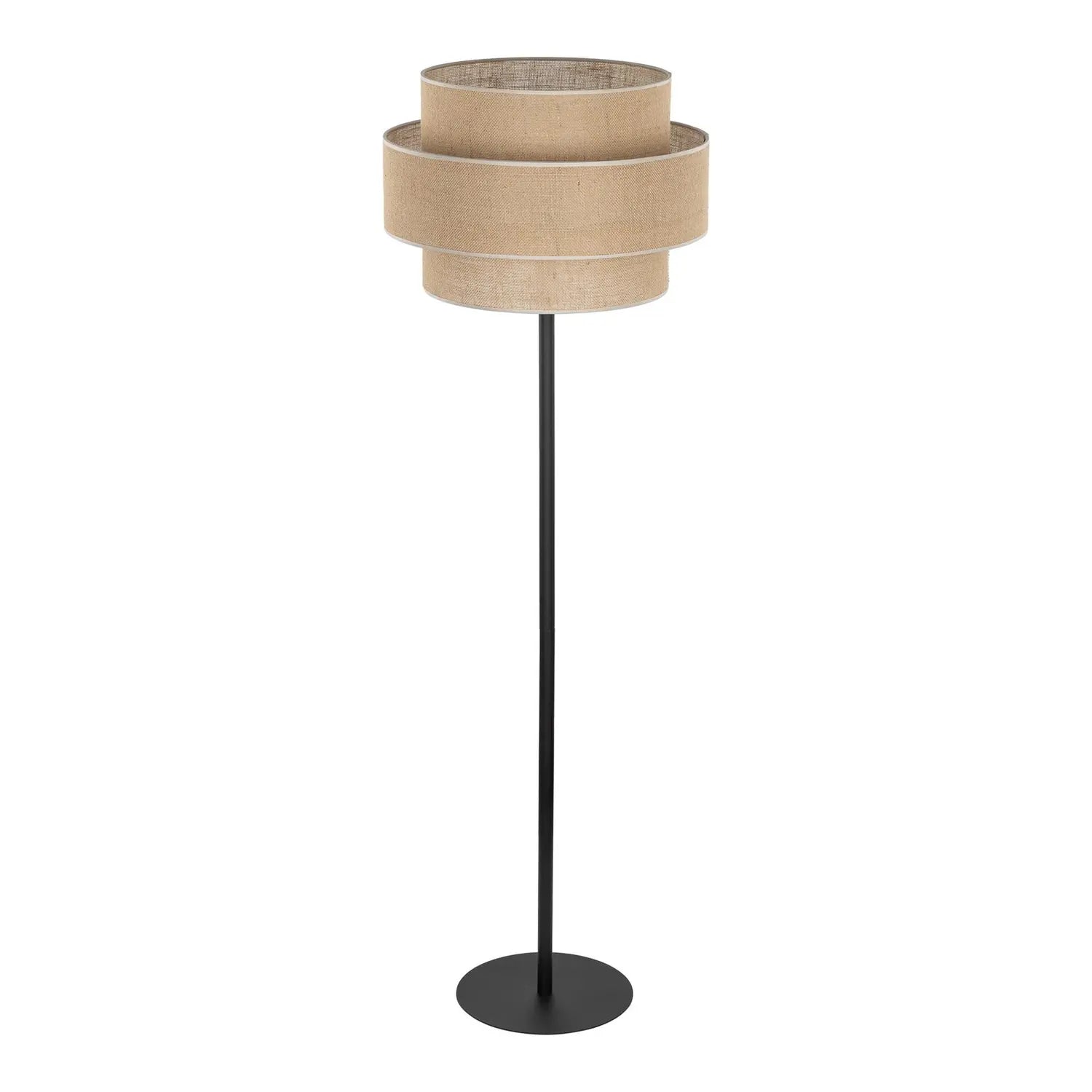 B-Ware Tk Lighting Stehleuchte Calisto Jute Zylinder Natur Textil Schwarz 155cm E27 Led - 5901780554057