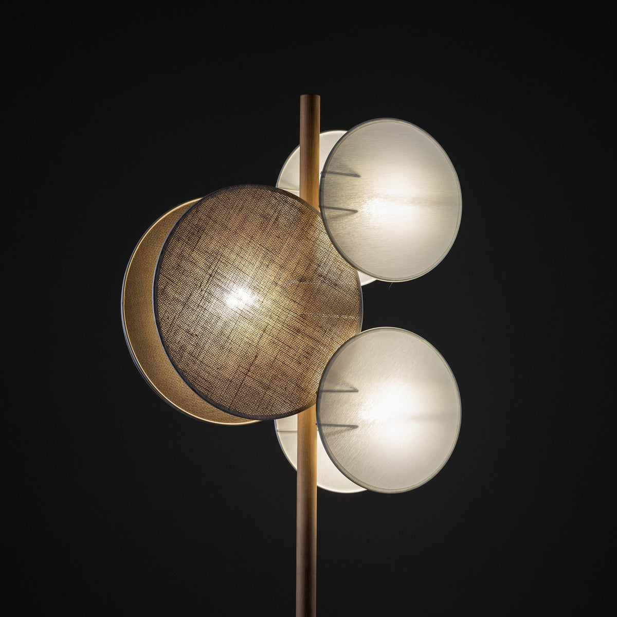 TK-Lighting Stehleuchte Lampe Pulse Juteschirme Textil Holz naturbraun weiß E27 - 5901780559601