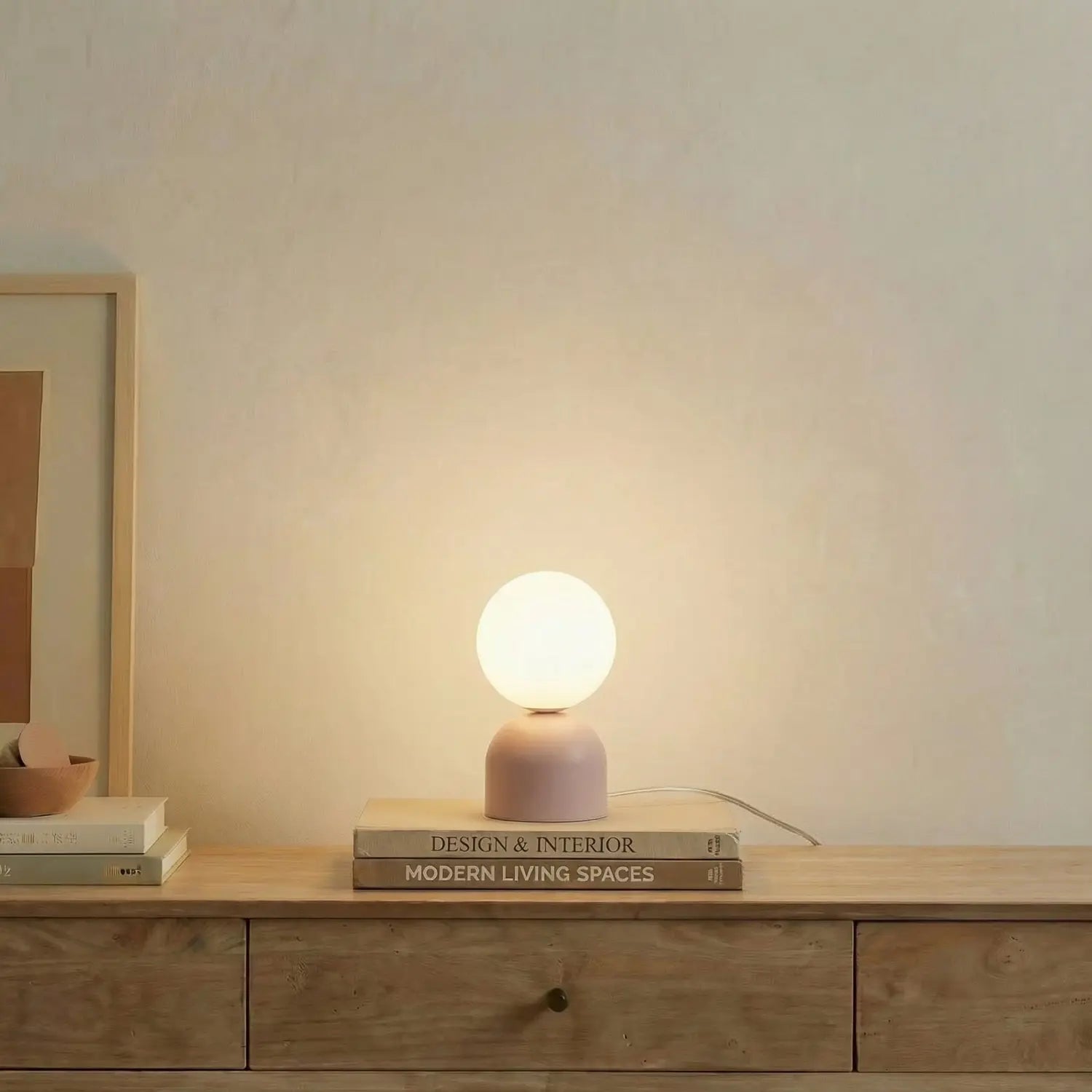 B-Ware Tk Lighting Tischleuchte Lampe Miki Glas Rosa Schalter Kabel Wohnzimmer - 5906135113903