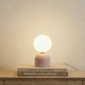 B-Ware Tk Lighting Tischleuchte Lampe Miki Glas Rosa Schalter Kabel Wohnzimmer