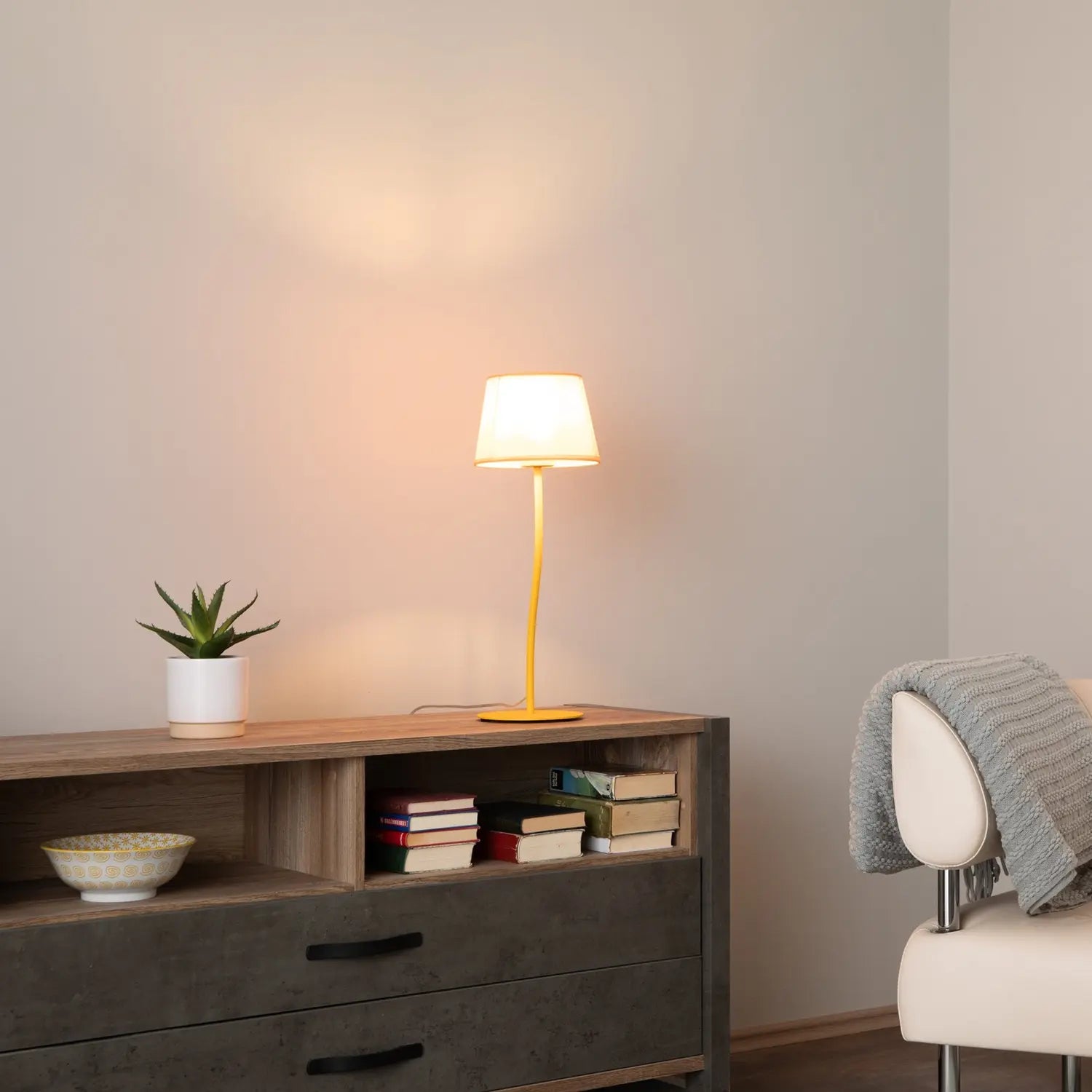 B-Ware Tischleuchte Lampe Tk Lighting Nicola Gelb Beleuchtung Leuchte Siehe Text - 5901780566418