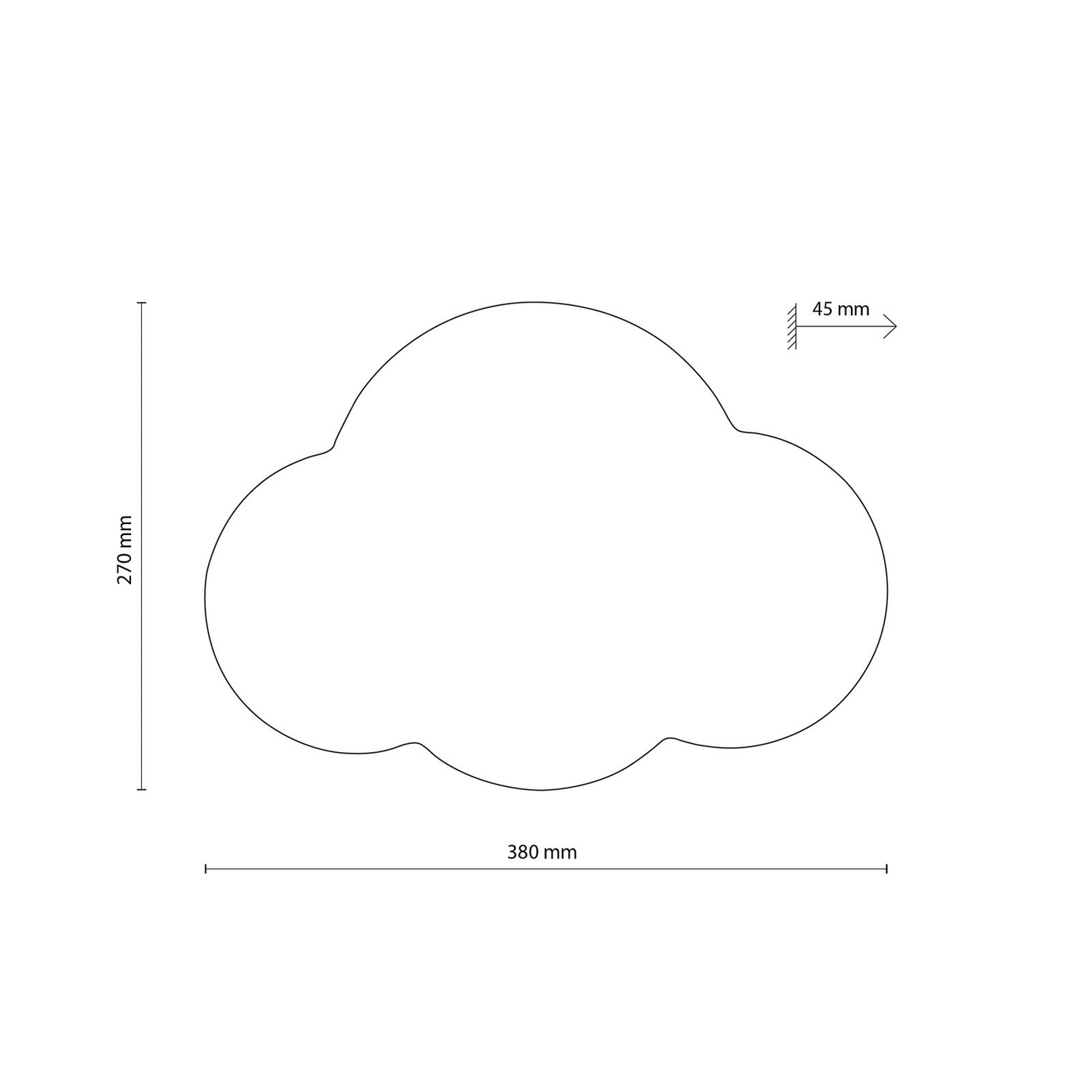 Tk Lighting Wandlampe Cloud Wandleuchte Stahl Indirektes Licht 38 X 27 Cm Weiß B-Ware - 5901780549640