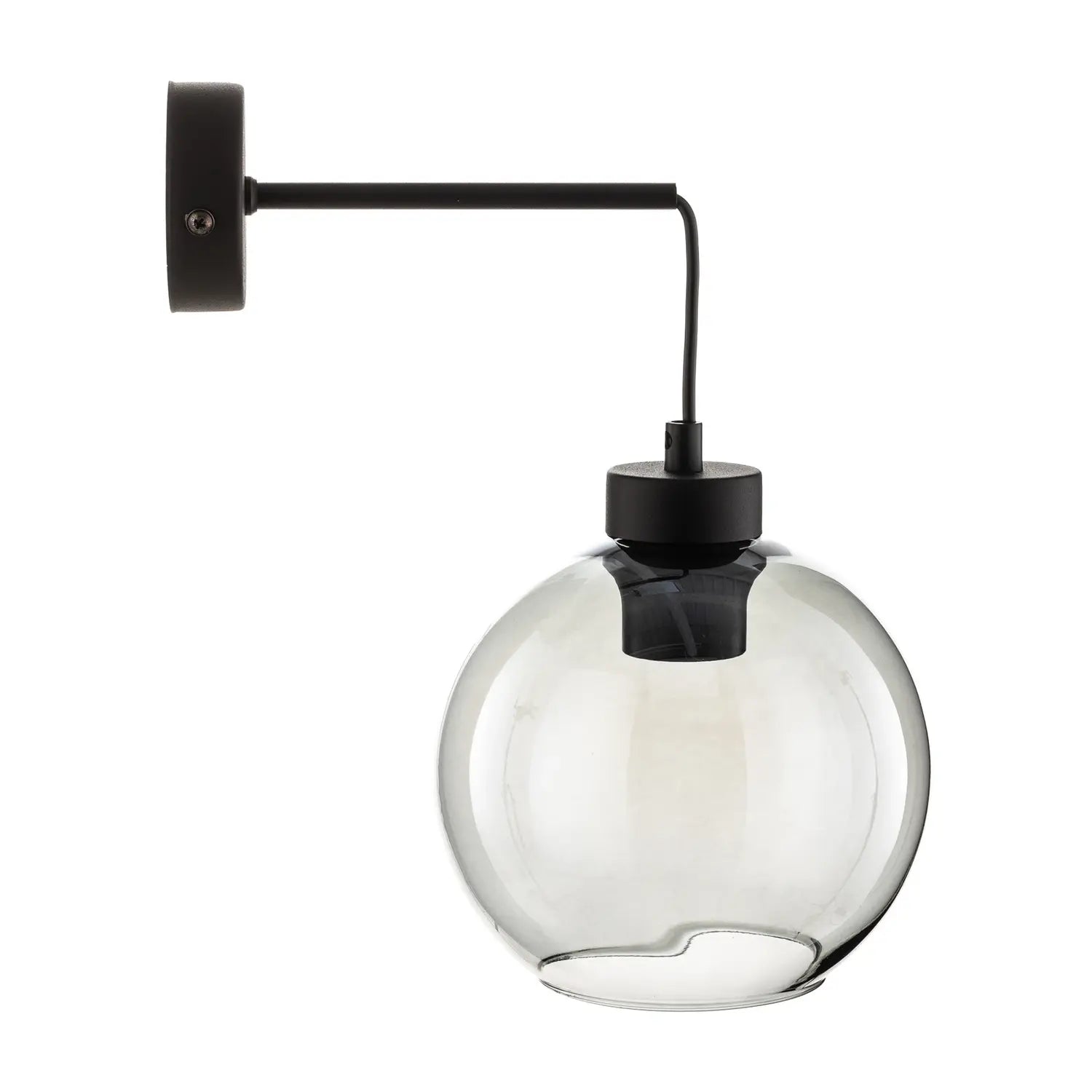 B-Ware Tk Lighting Wandlampe Cubus Wandleuchte Glas Metall Rauchgrau Schwarz E27 - 5901780541385
