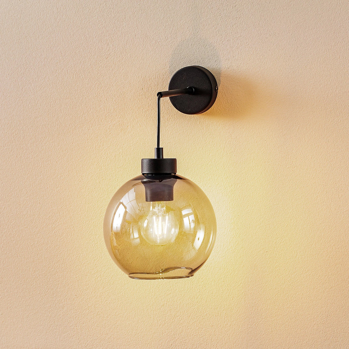TK Lighting Wandlampe Cubus Wandleuchte Glas Metall rauchgrau schwarz E27 - 5901780541385