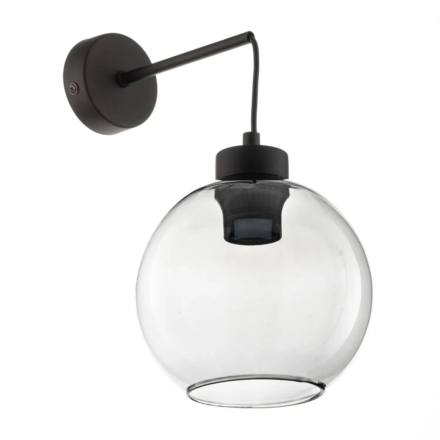 B-Ware Tk Lighting Wandlampe Cubus Wandleuchte Glas Metall Rauchgrau Schwarz E27 - 5901780541385