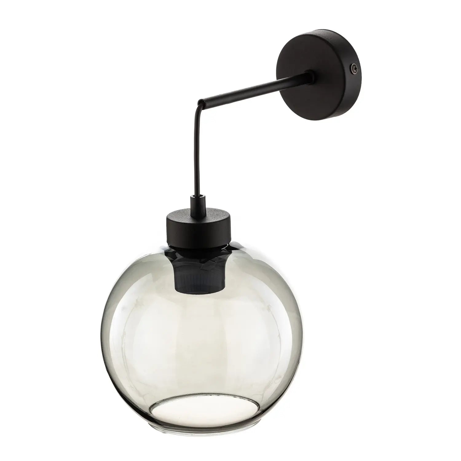 B-Ware Tk Lighting Wandlampe Cubus Wandleuchte Glas Metall Rauchgrau Schwarz E27 - 5901780541385