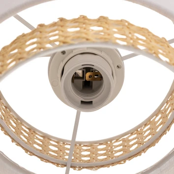 B-Ware Tk Lighting Wandleuchte Boho Lampe Wandbeleuchtung Rattan Weiß Wohnraum