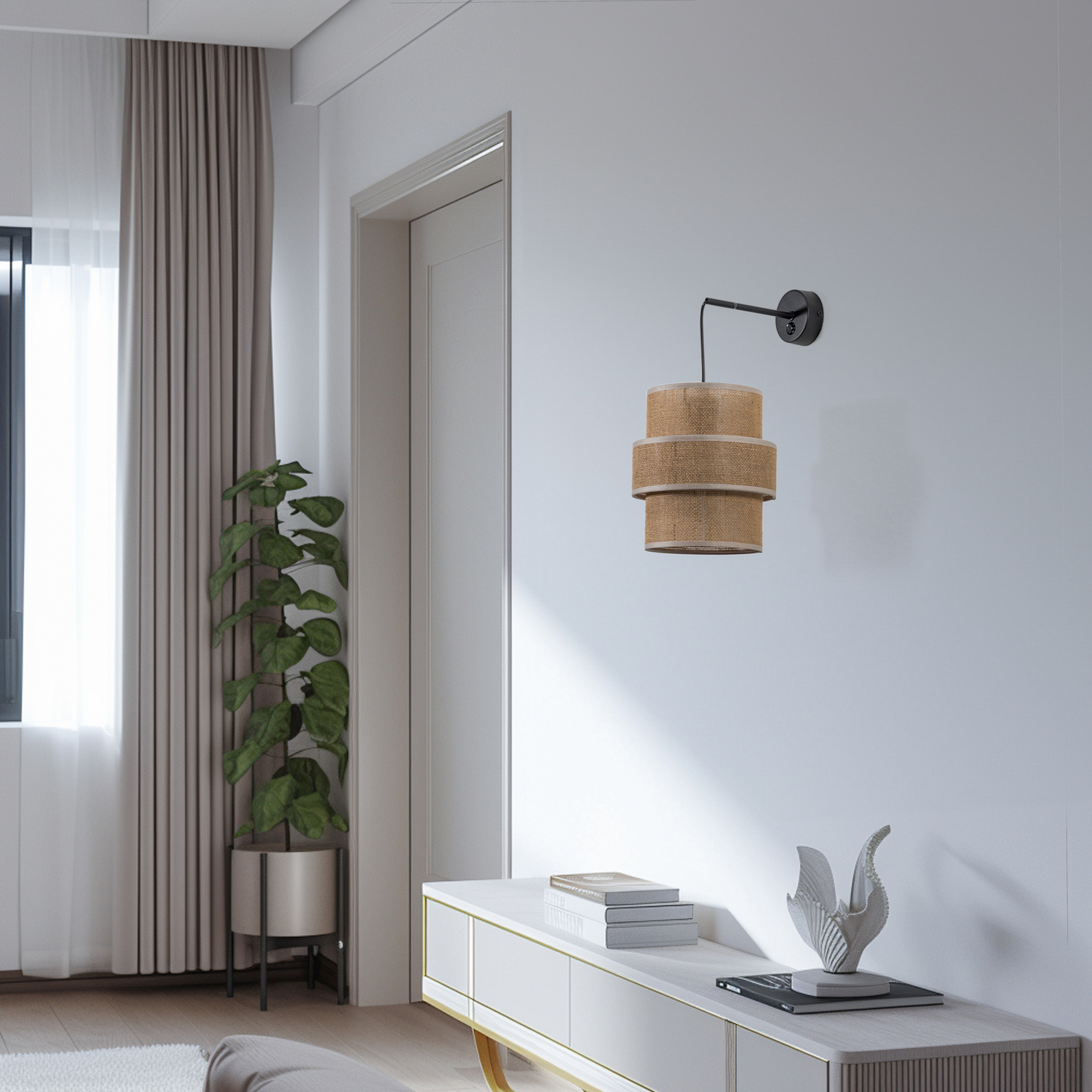 B-Ware Tk Lighting Wandleuchte Calisto Wandlampe Naturbraun Schalter E27 Siehe Text - 5901780554002