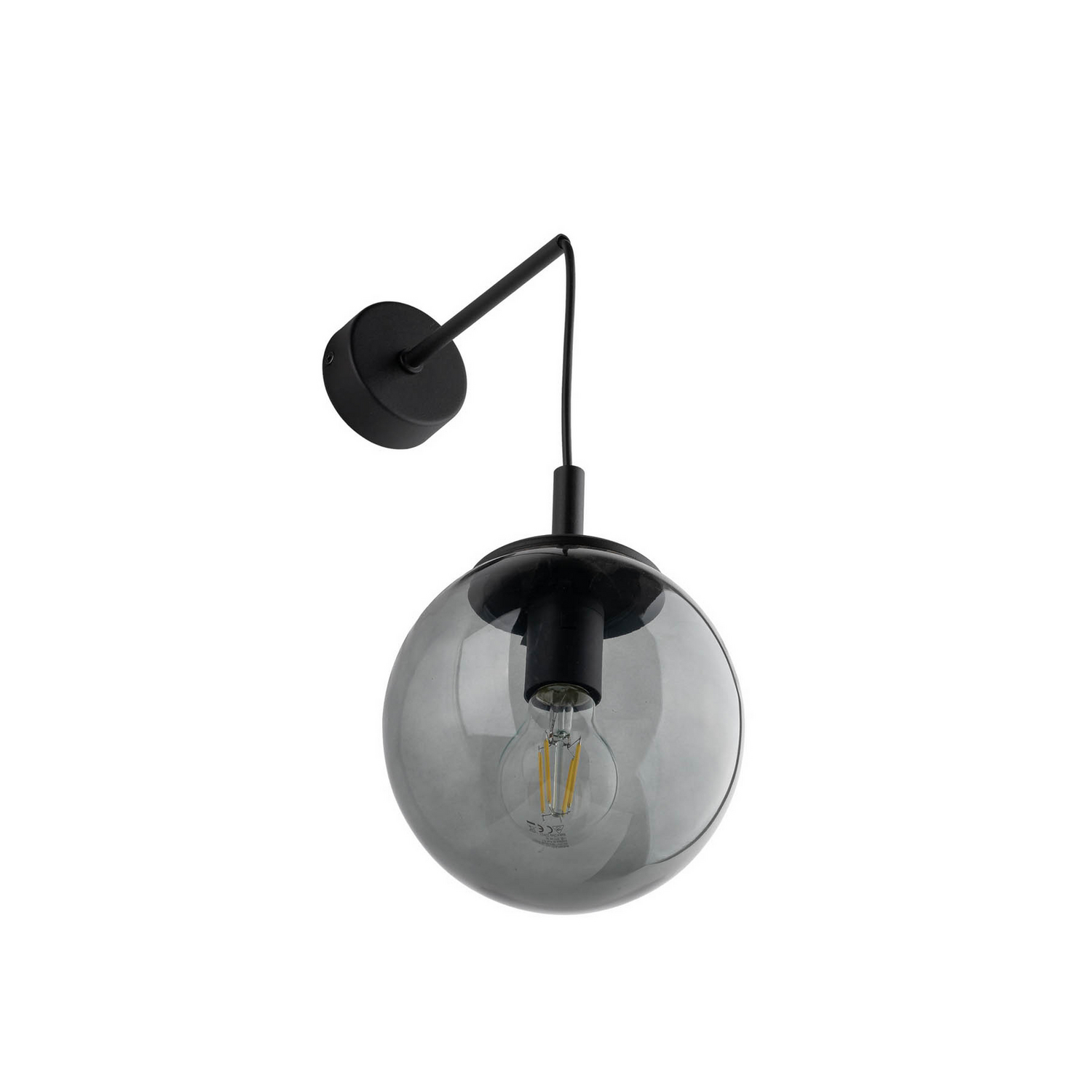 Tk Lighting Wandleuchte Esme Wandlampe Lampe Leuchte Rauchgrau Glas E27 H45cm B-Ware - 5901780553869