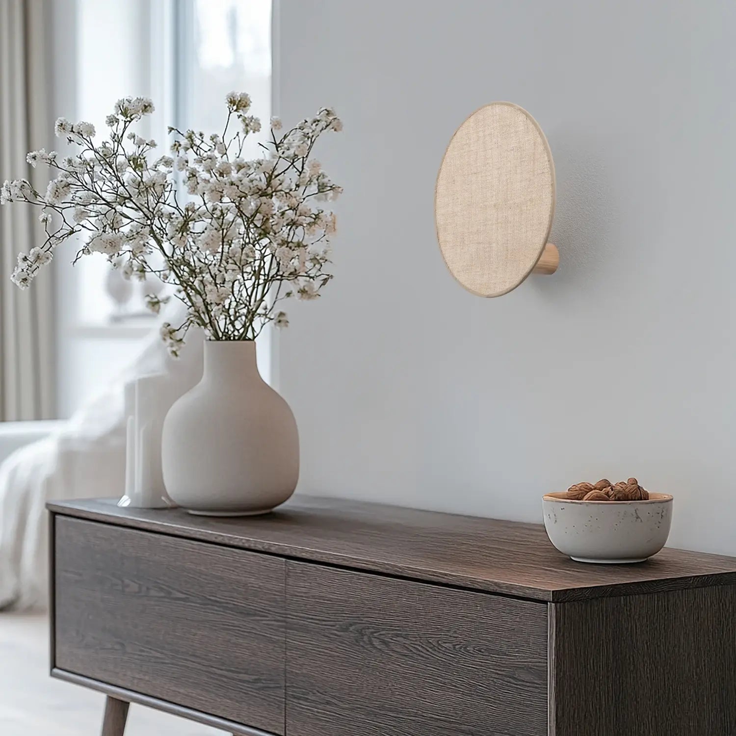 B-Ware Tk Lighting Wandleuchte Wandlampe Pulse Juteschirm Naturbraun Holz Textil 30 Cm - 5901780548148