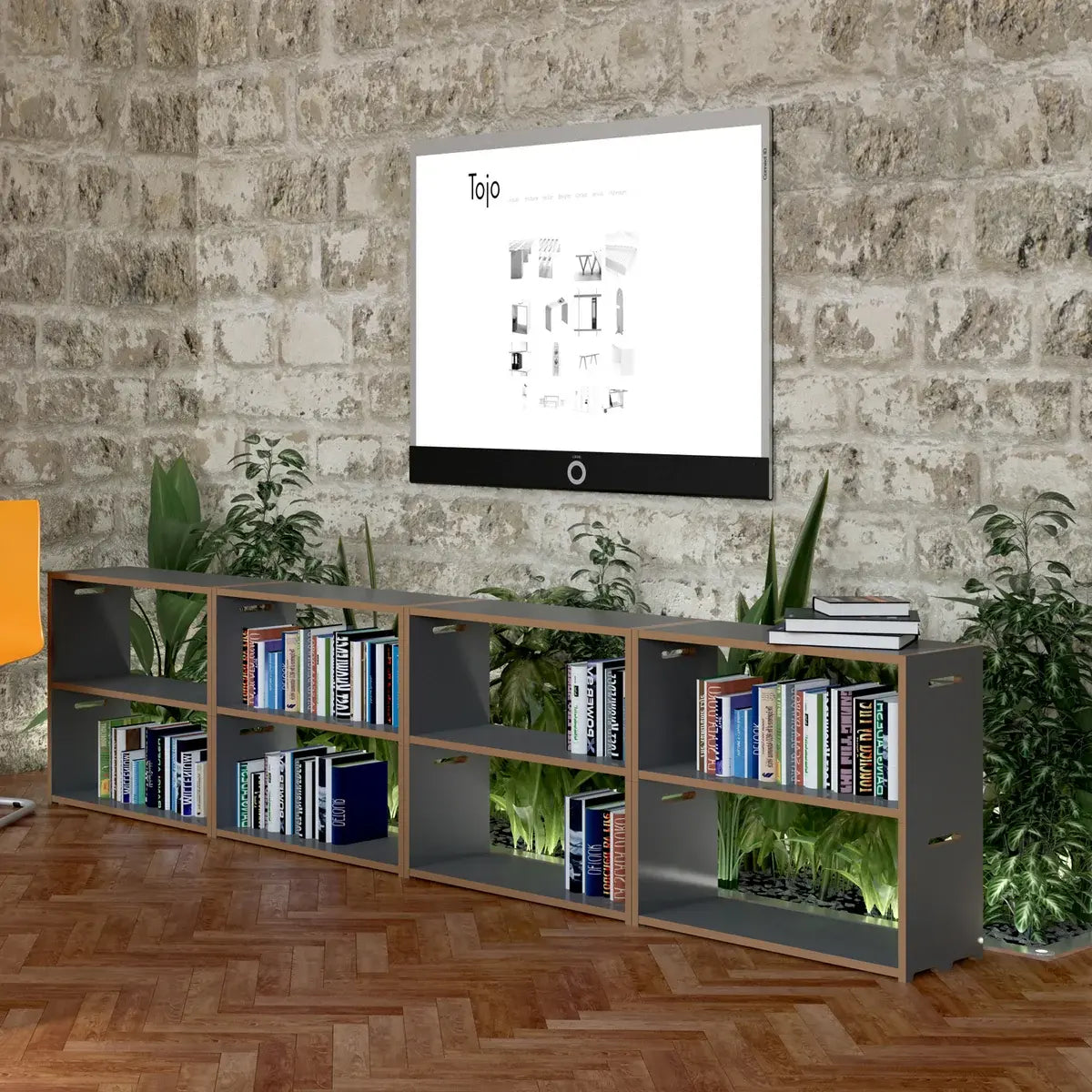 B-Ware Tojo Anbaumodul Erweiterung Regalwand Hochstapler Anthrazit Mdf Bücherregal - 40232884405