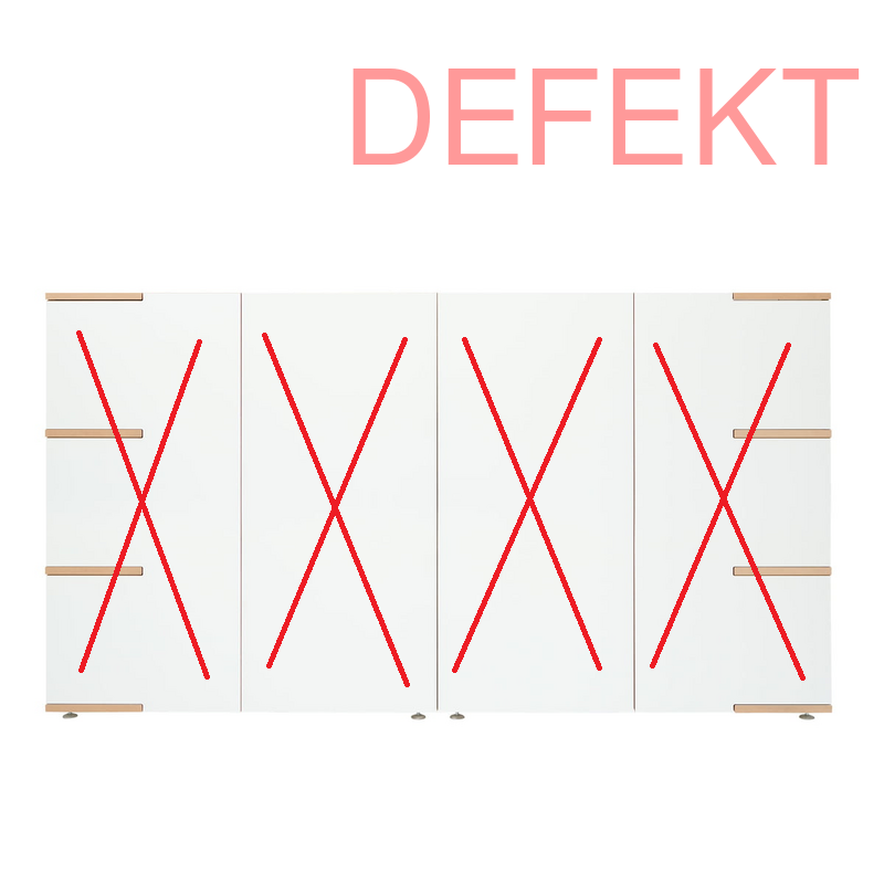 D-Ware Tojo Stau Sideboard Side 200x110cm Weiß Kommode Schrank Defektware Unvollständig - 742832204897