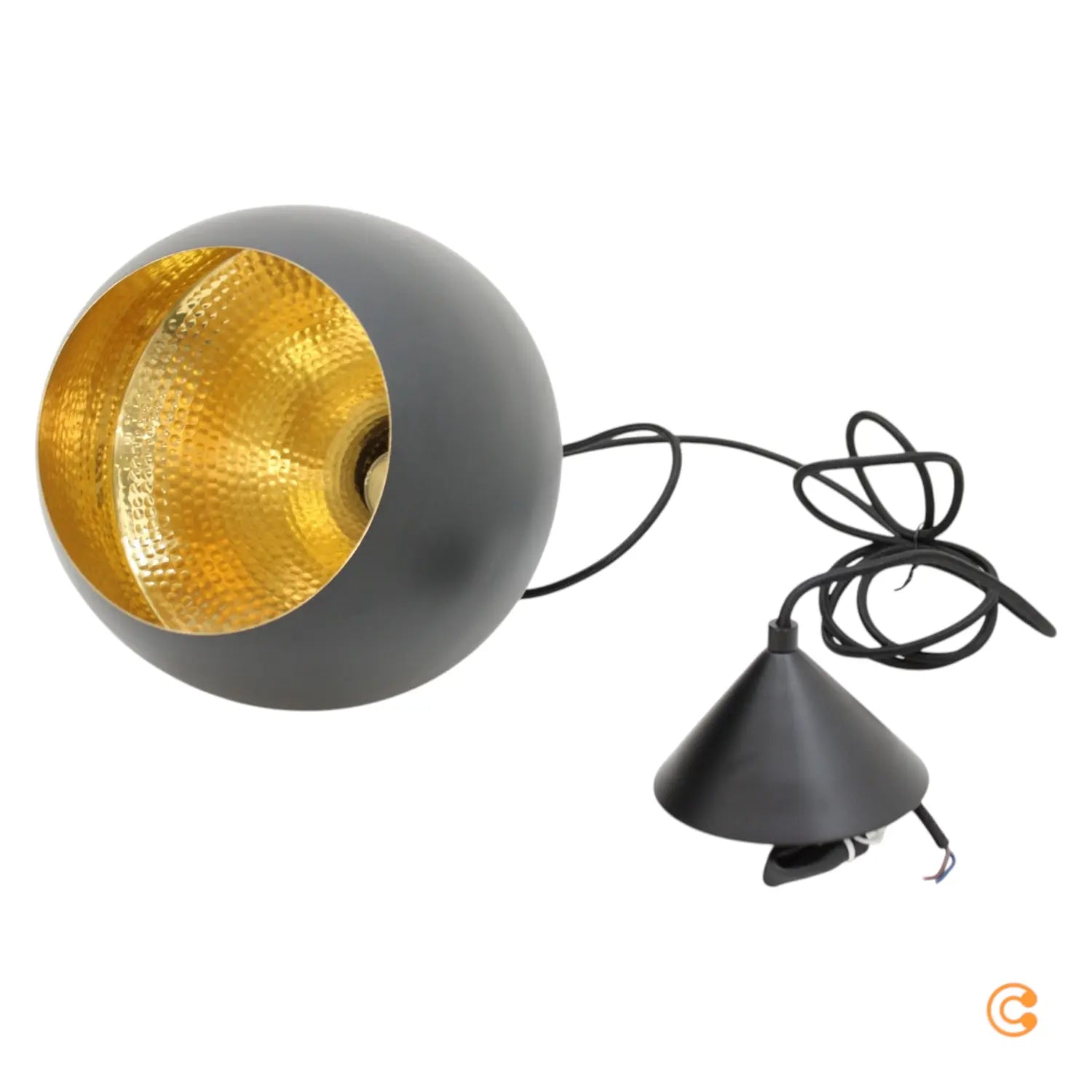 B-Ware Tom Dixon Pendelleuchte Hängeleuchte Beat Fat Led Schwarz Messing Warmweiß ø24cm - 9043196