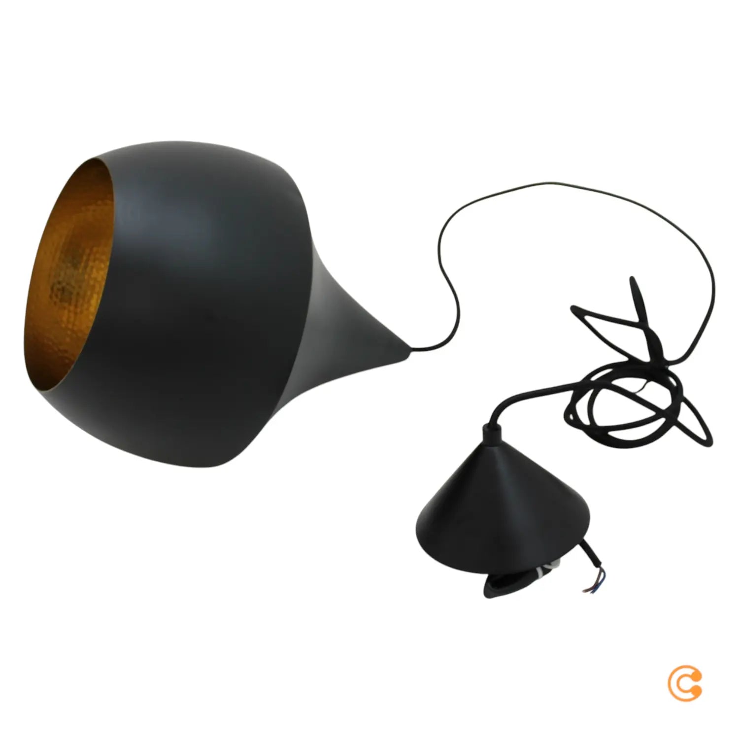 B-Ware Tom Dixon Pendelleuchte Hängeleuchte Beat Fat Led Schwarz Messing Warmweiß ø24cm - 9043196
