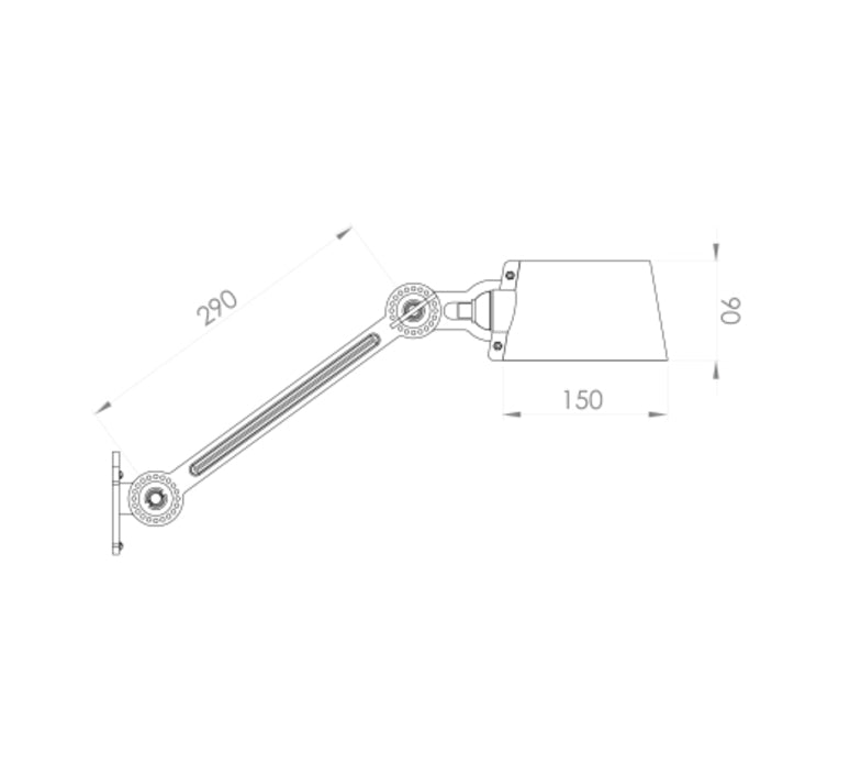 B-Ware Tonone Wandleuchte Bolt Wandlampe Hellgrau Matt Messing Ip44 B44cm H35cm - 6011646640653